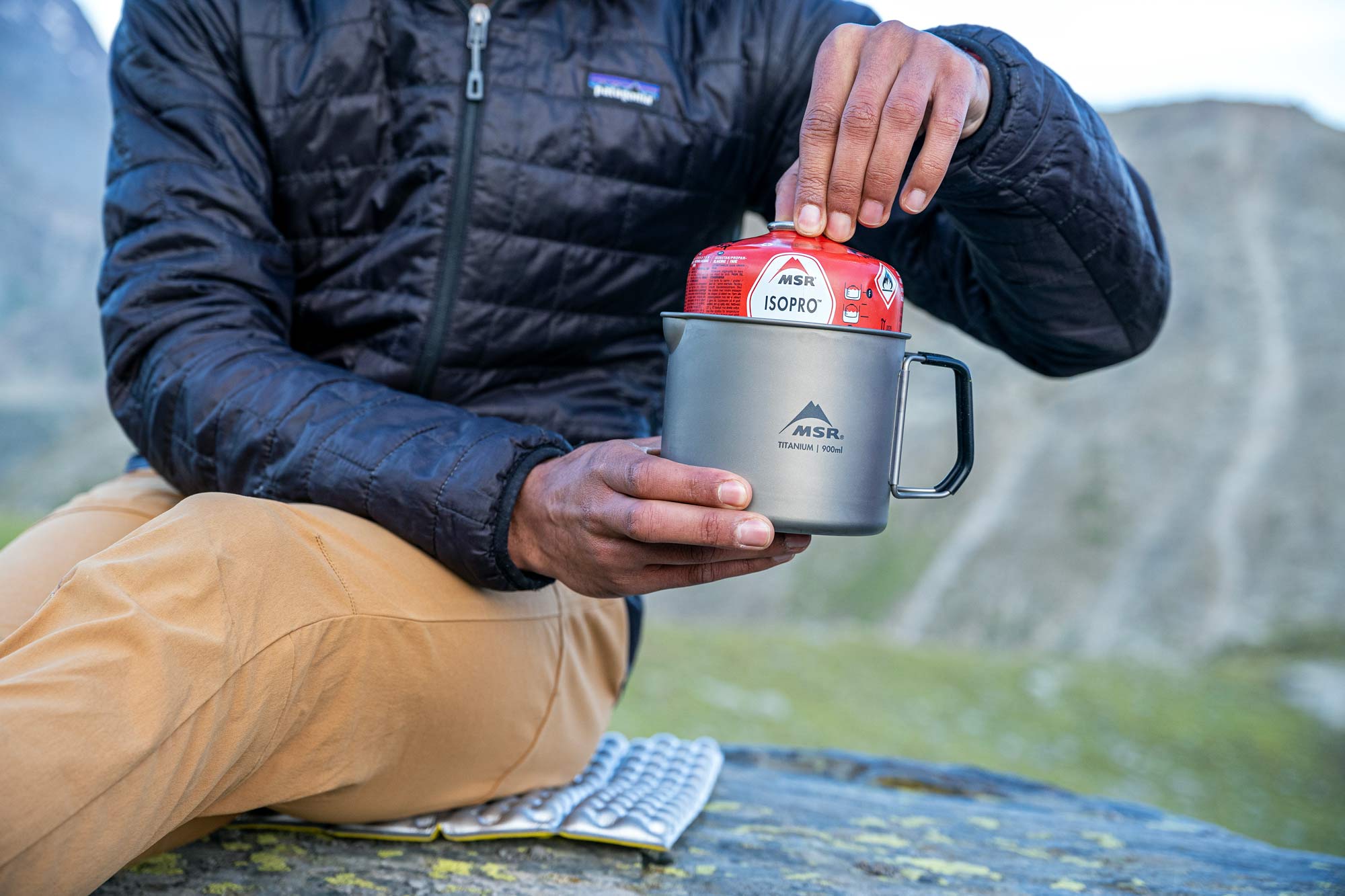 MSR Titan Kettle 900mL - Ultralight Titanium Camping Cook Pot for Backpacking, Hiking & Outdoor Adventures | Boil Water, Cook Meals & Brew Coffee on The Go