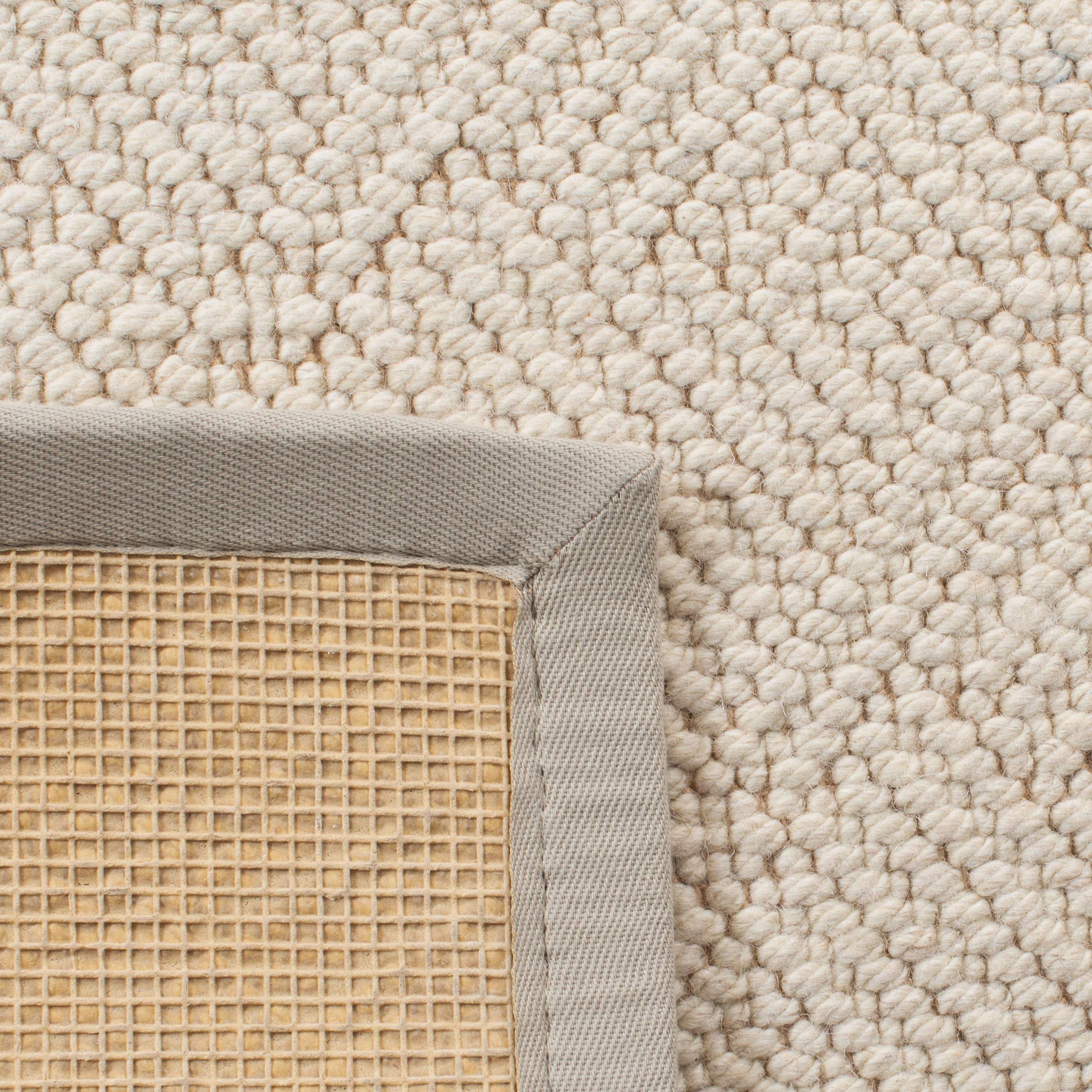 SAFAVIEH Handmade Wool & Jute Area Rug 5' x 8' - Natural Fiber Collection Ivory NF483A | Non-Slip Living Room & Bedroom Rug for High Traffic Areas | Boho Chic Home Decor for Cozy Spaces