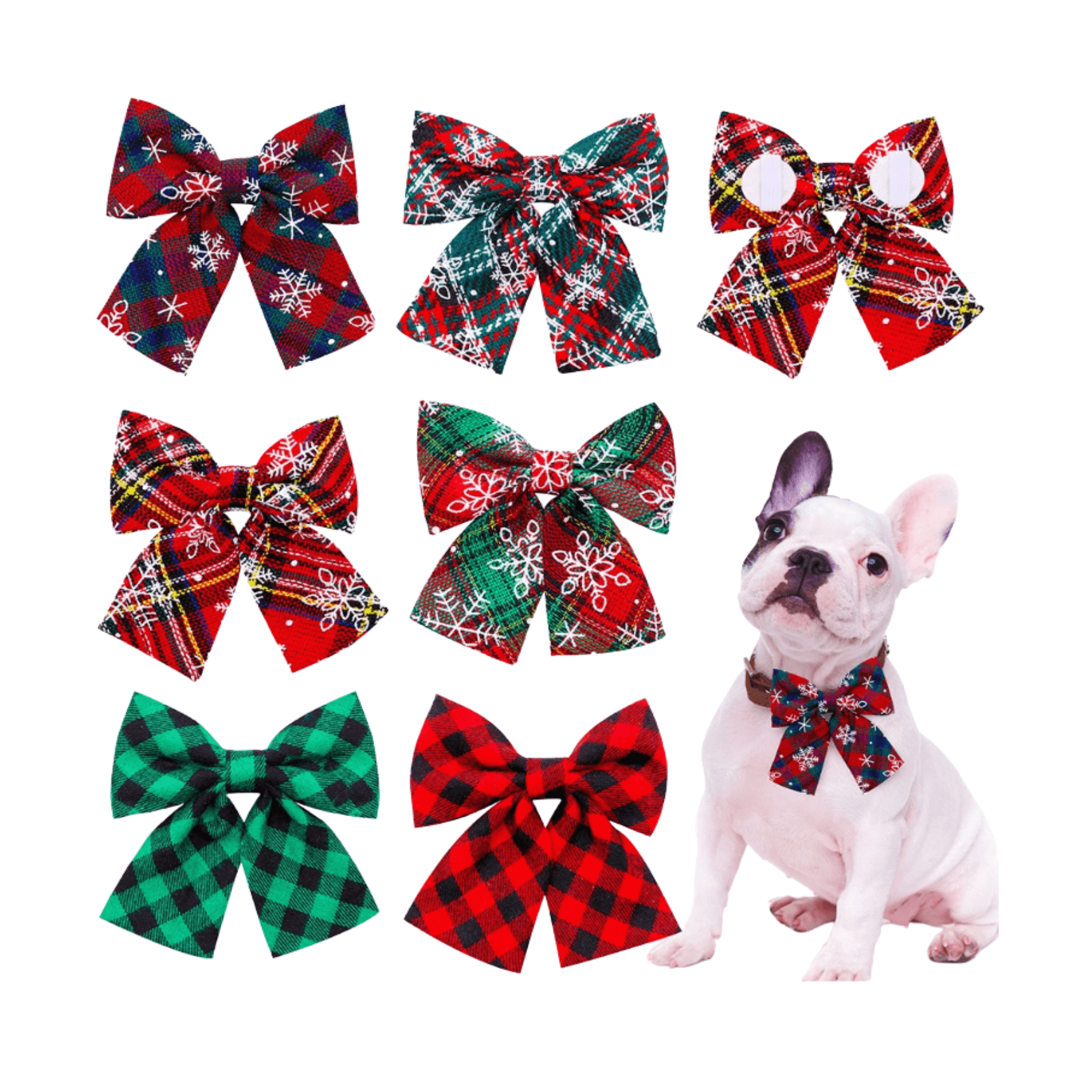 Red Buffalo Plaid Christmas Dog Bow Tie - Festive Holiday Pet Accessory for Dogs - Perfect for Christmas Photos, Parties & Festive Gatherings