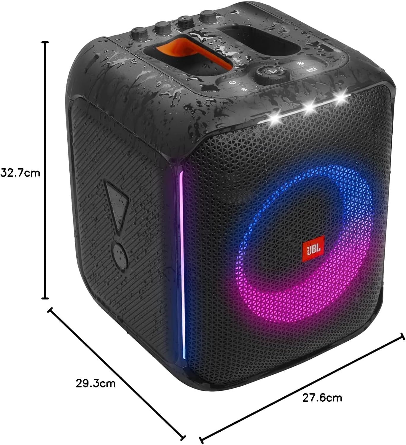 JBL Partybox Encore Essential Portable Bluetooth Speaker - 100W Powerful Sound, Built-in Dynamic Light Show, IPX4 Splash Proof Design, Wireless Party Speaker for Outdoor, Pool Parties & Home Entertainment (Black)