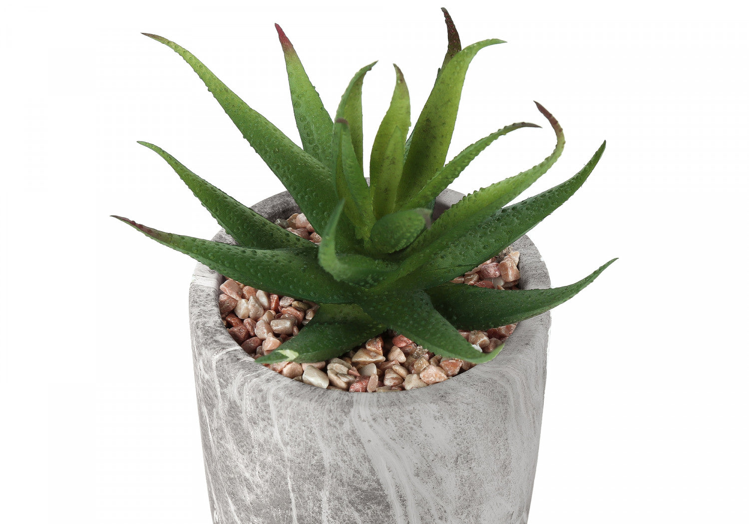 7 Succulent Plants with 4 Marble-Look Pots - Green Set of 2 | Perfect for Home Decor, Office Desk & Gift Ideas