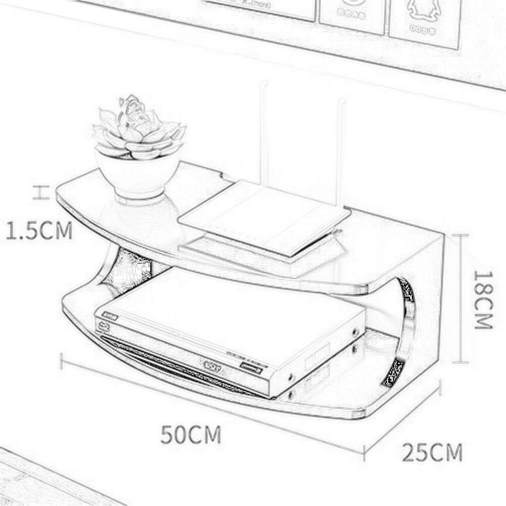 White Floating Shelves Wall Mounted - TV Unit Cabinet Stand, Projector Bracket, Router Storage Box, Media Console for Living Room & Bedroom - Perfect for Organizing TV Settop Box, Gaming Consoles, and Home Decor Accessories