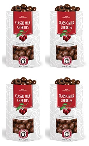 Premium Milk Chocolate Covered Cherries - Gourmet Sweet Treats (4 Bags, 12oz Each) | Perfect for Gifts, Parties & Holiday Desserts