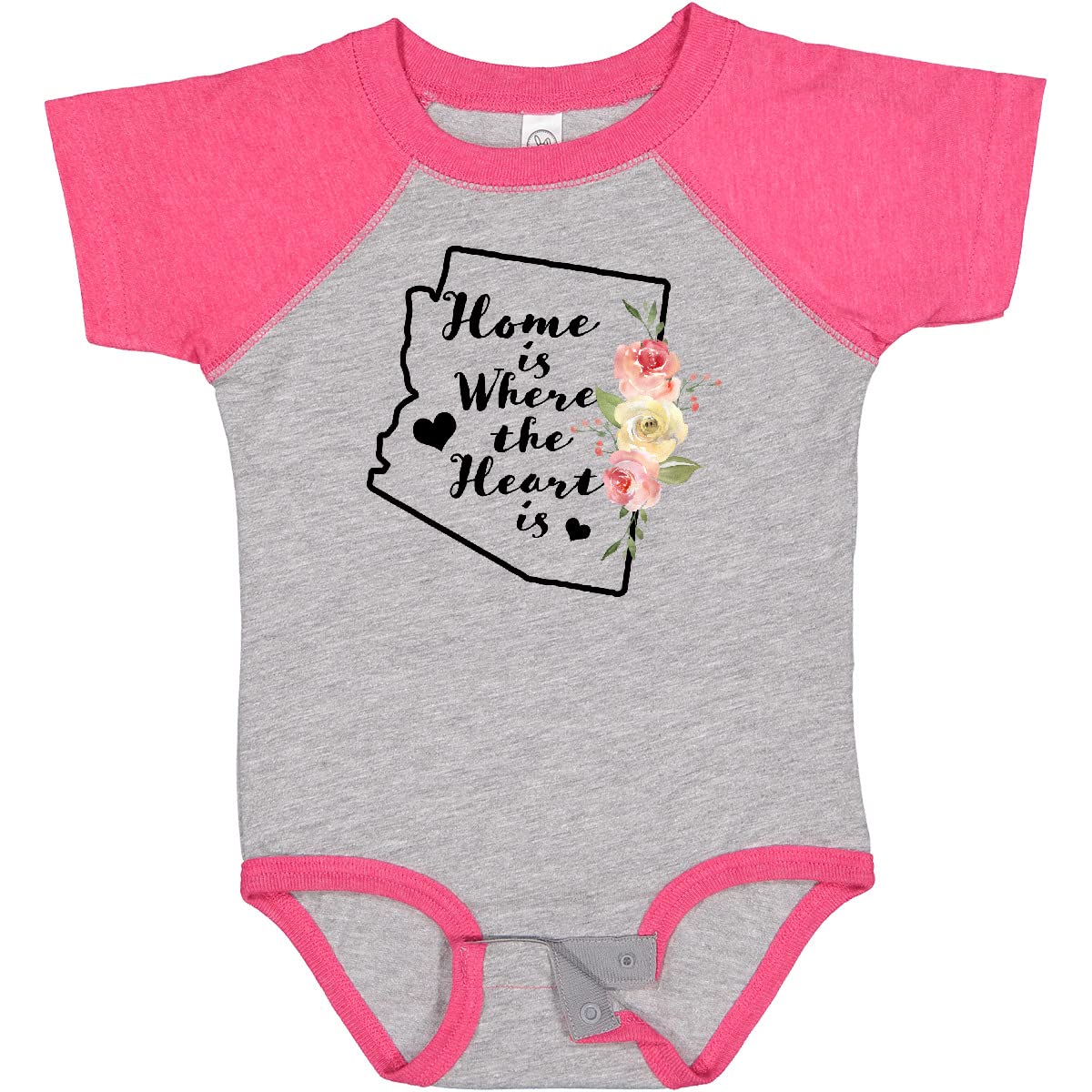 Inktastic Arizona Home is Where The Heart is Watercolor Baby Bodysuit - Soft Cotton Onesie for Newborns & Infants, Perfect for Family Photos, Holidays & Everyday Wear