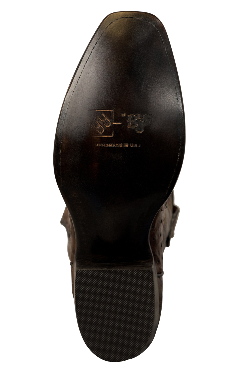 Premium Black Jack Kango Full Quill Ostrich Cowboy Boots in Chocolate Brown - Western Riding Boots for Men, Country Music Festivals & Rodeo Events