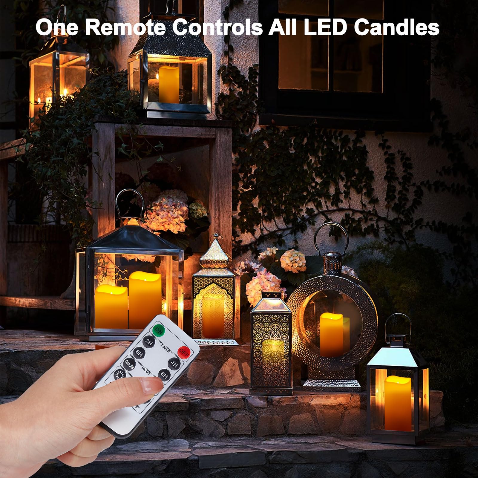 Flameless LED Candles with Remote Timer - Set of 12 Waterproof Battery Operated Pillar Candles for Christmas, Wedding, Home Decor - Romantic Ambiance for Dining, Bathroom & Bedroom Lighting