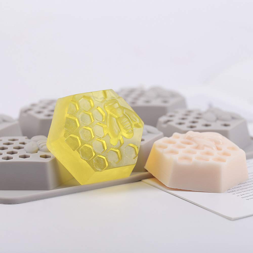 EchoDone 6-Cavity Silicone Honeycomb Mold for Soap, Candle, Baking & Jelly Making - Perfect for Wedding, Christmas Decorations (Set of 2) | DIY Crafts, Dessert Molds, Ice Cube Trays & Home Decor