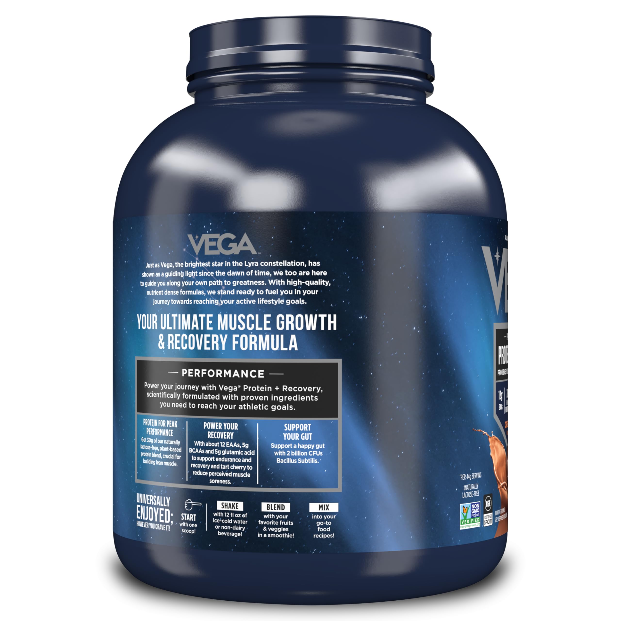 Vega Sport Premium Vegan Protein Powder - Chocolate Flavor (45 Servings, 4lbs 5.9oz) | 30g Plant-Based Protein, 5g BCAAs | Dairy-Free, Gluten-Free, Non-GMO Pea Protein for Men & Women | Ideal for Post-Workout Recovery, Muscle Building & Healthy Lifestyle (Packaging May Vary)