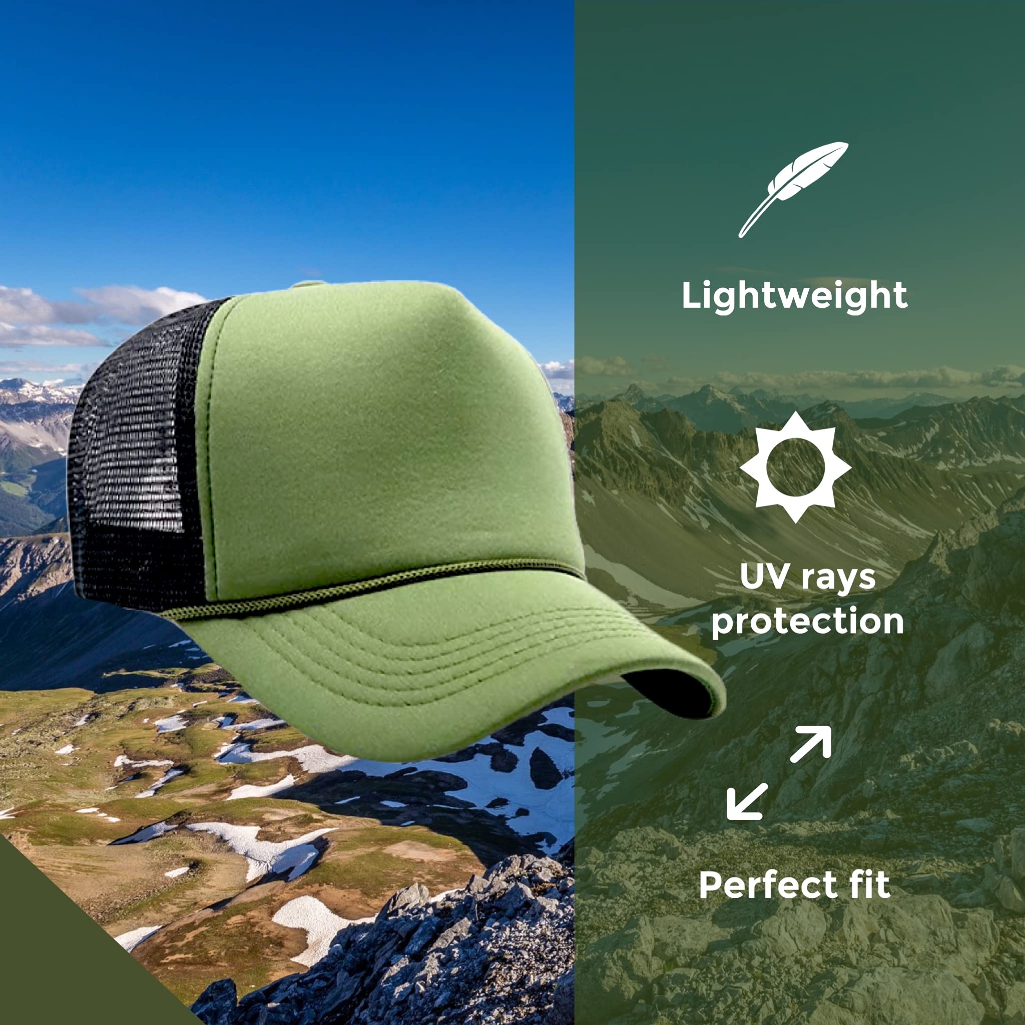 Adjustable Mesh Trucker Hat for Men & Women - Breathable Baseball Cap for Outdoor Activities, Sports & Casual Wear