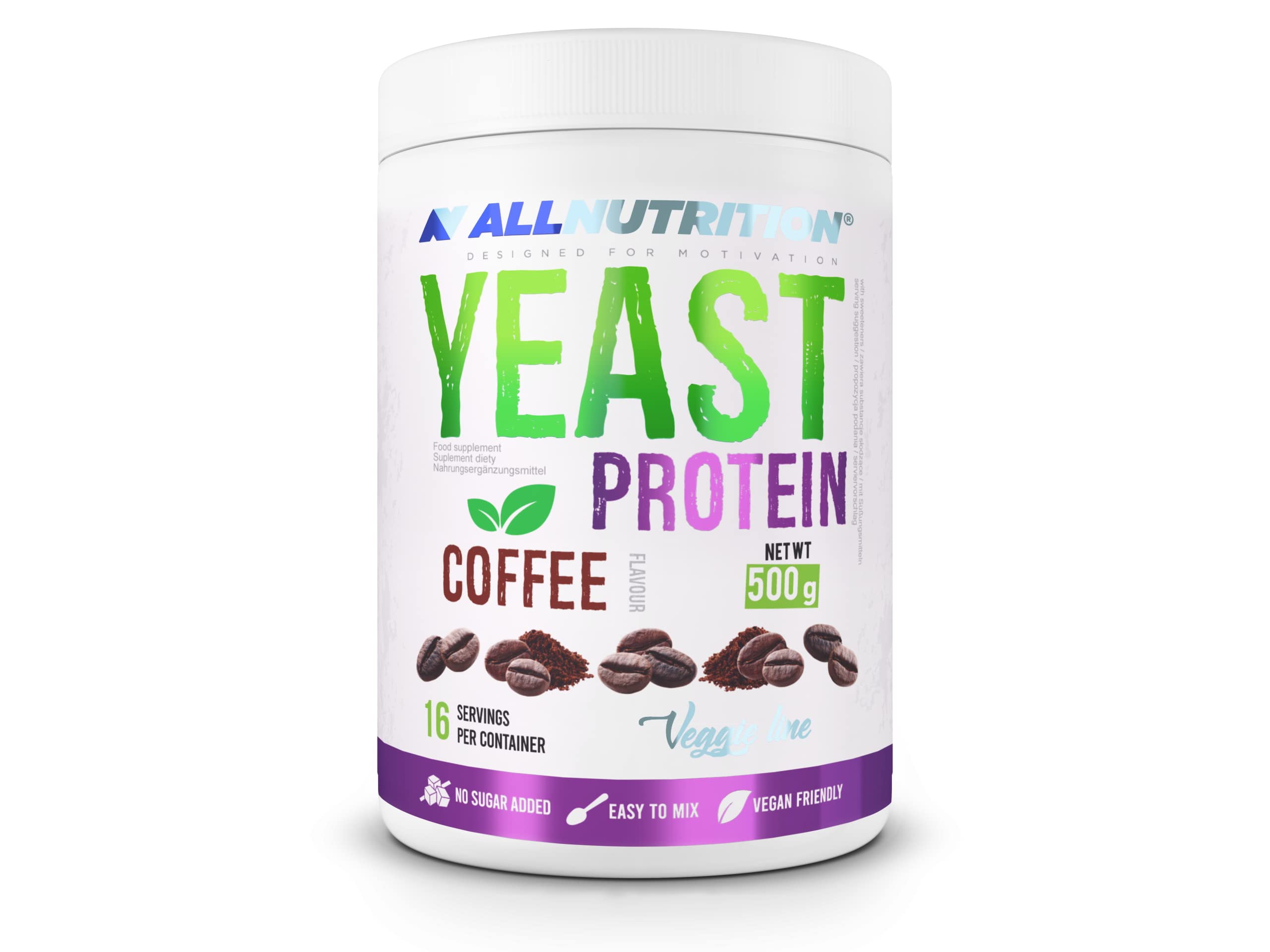 Allnutrition Yeast Protein Coffee Powder - 500g High Protein Supplement for Fitness & Energy Boost - Perfect for Post-Workout Recovery & Morning Energy Drink