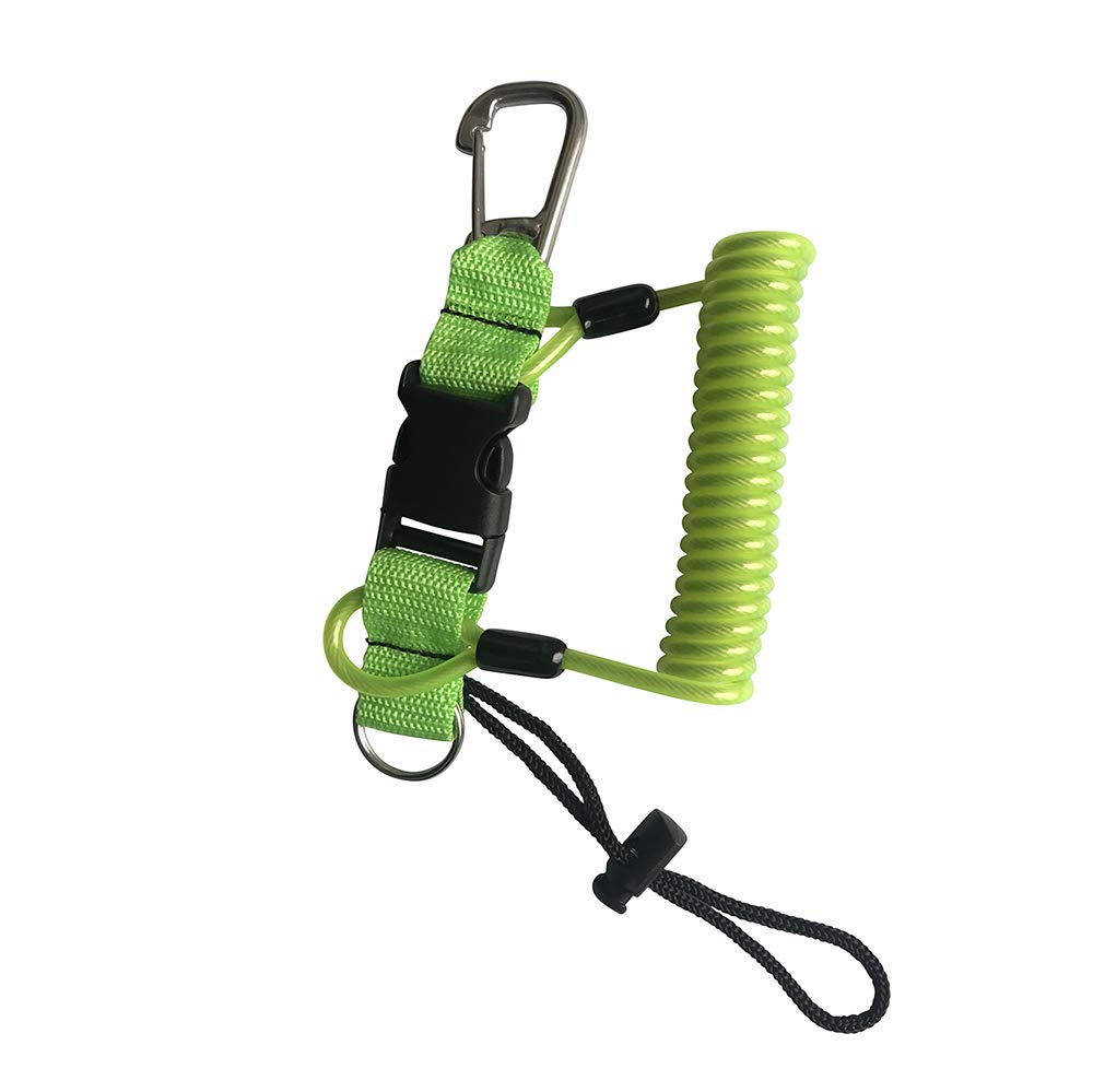 Kinno Scuba Diving Lanyard - Anti-Lost Spring Coiled Rope with Buckle for Underwater Camera & Gear (Perfect for Scuba Diving, Snorkeling & Water Sports Accessories)