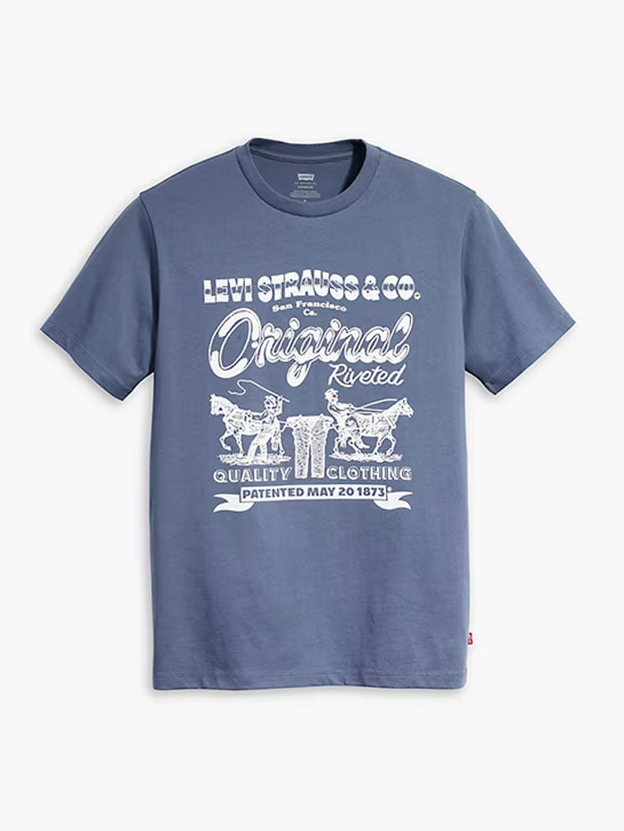 Levi's Men's Classic Graphic T-Shirt - Vintage Indigo Blue Cotton Tee for Casual Wear & Street Style | 224911482