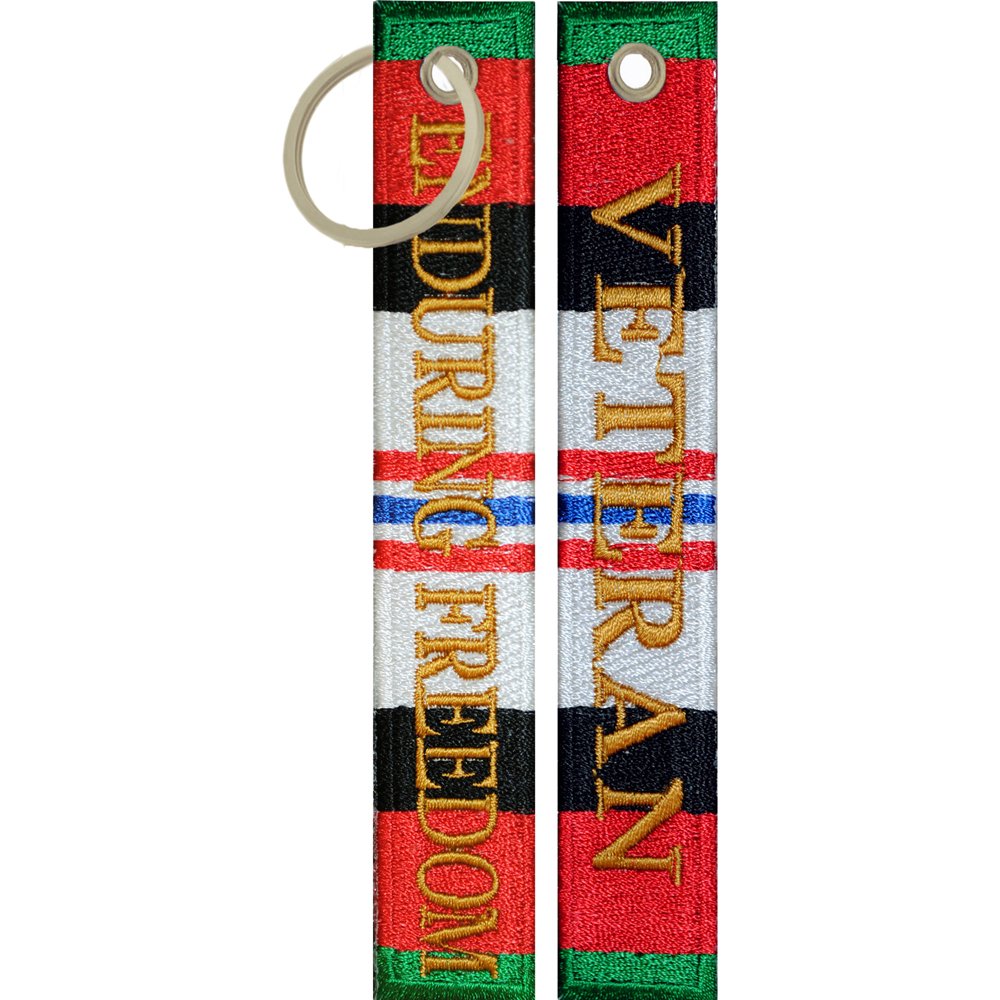 Enduring Freedom Veteran Keychain - Military Luggage Tag & Key Ring - Patriotic Gift for Soldiers, Veterans & Military Supporters - Perfect for Travel, Backpacks & Everyday Carry