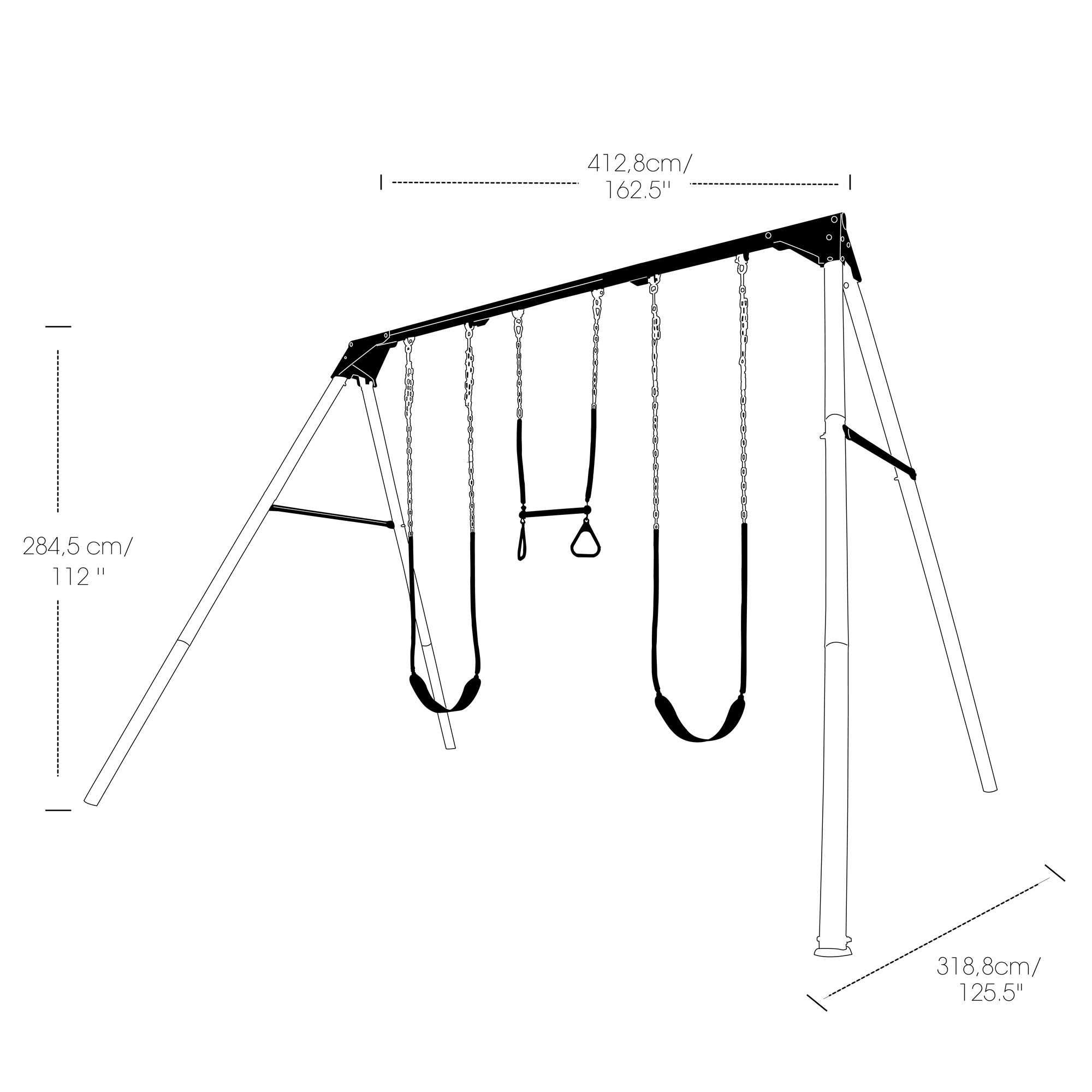 Lifetime Heavy Duty A-Frame Metal Swing Set for Kids - Outdoor Backyard Playground Equipment for Children's Play Area, Park, or Garden