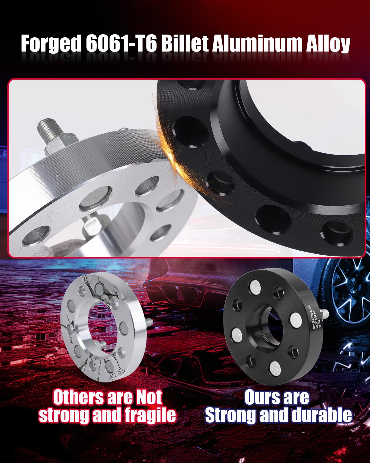 1 Inch 4x100mm Hubcentric Wheel Spacers - Forged Aluminum 4 Lug Wheel Adapters with 12x1.5 Studs & 56.1mm Bore - Compatible with 1980-2005 Honda Civic, 2001-2005 Mini Cooper, CRX, Insight, Integra - Perfect for Enhanced Stance & Aftermarket Wheel Fitment