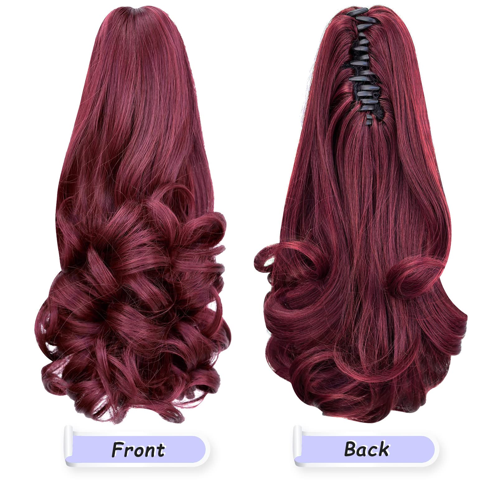 Natural Straight Ponytail Hair Extension with Claw Clip - Seamless Blonde Brown Black Hairpiece for Women - Perfect for Parties, Weddings & Everyday Styling