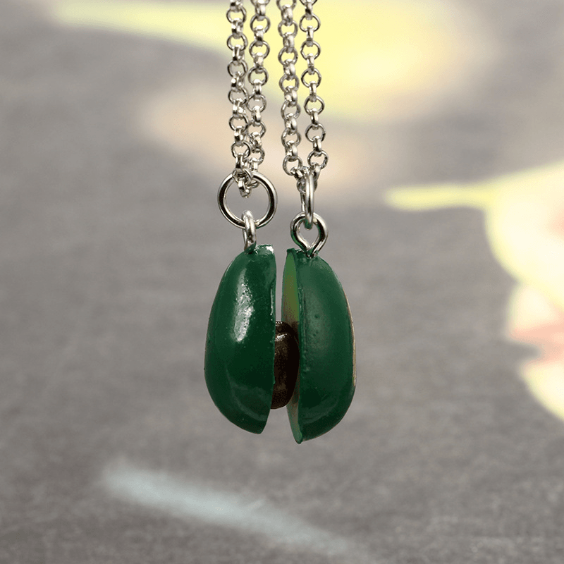 BFF Avocado Halves Necklace - Best Friend Matching Jewelry for Women - Cute Fruit Pendant Gift for Her - Perfect for Birthdays, Anniversaries & Everyday Wear