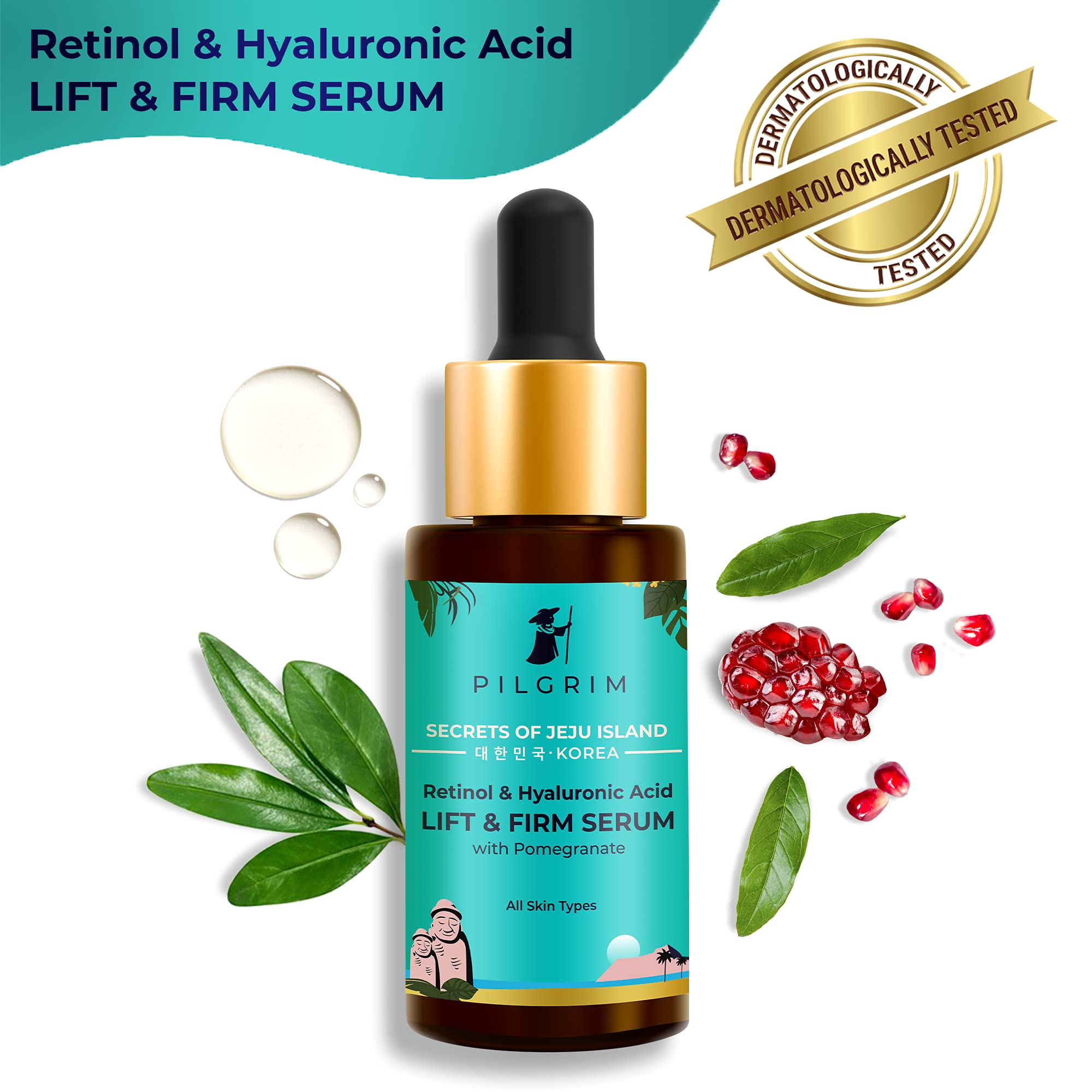 Volcanic Lava Face Cleanser 100ml & 1% Retinol Hyaluronic Acid Serum 30ml - Skin Tightening & Brightening Set for All Skin Types | Men & Women | Daily Hydration Routine for Pilgrim Day & Travel Skincare