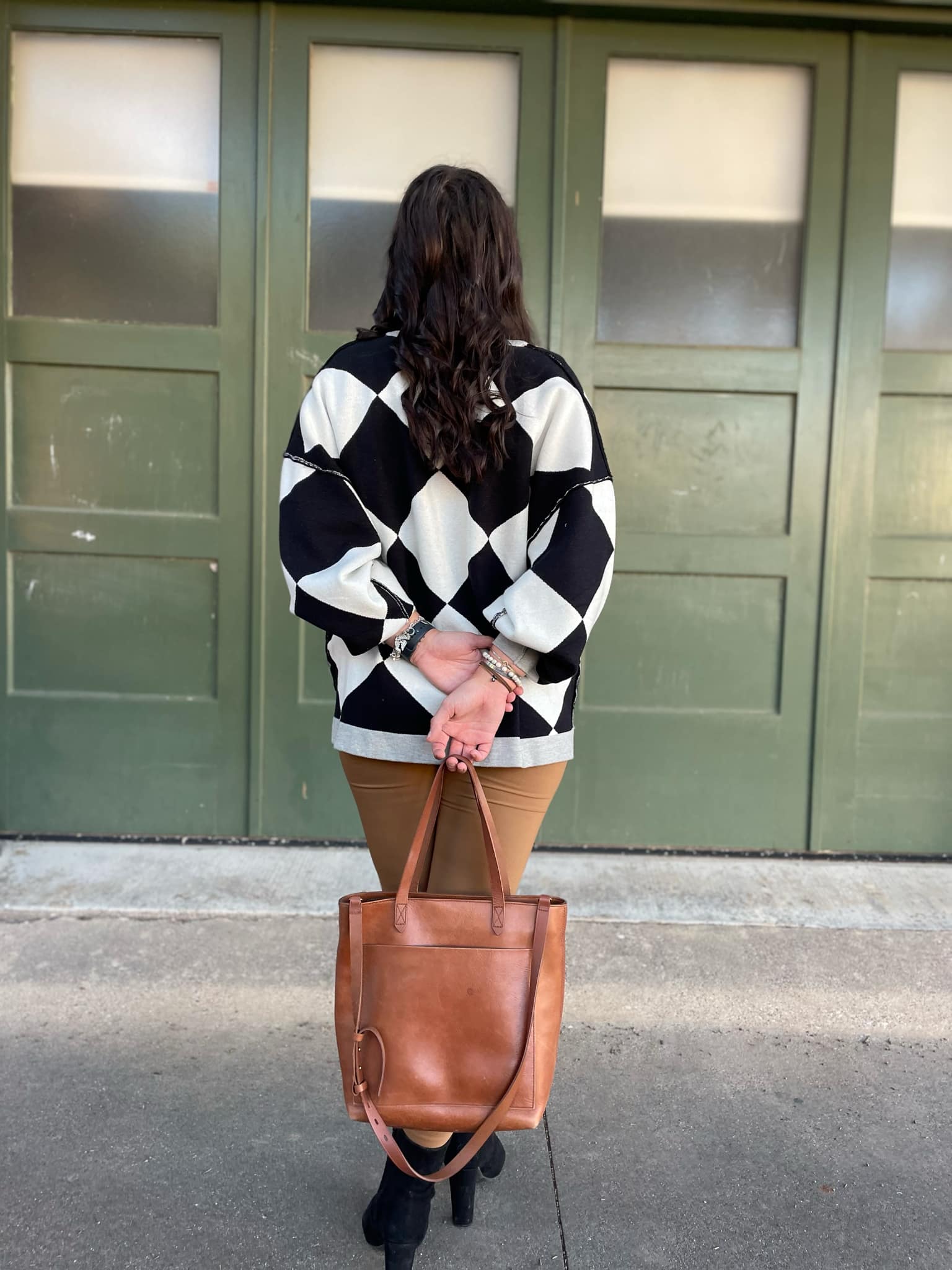 PREORDER: Black Checkers Contrast Trim Cardigan for Women | Stylish Knit Sweater for Fall & Winter | Perfect for Office, Casual Outfits & Layering