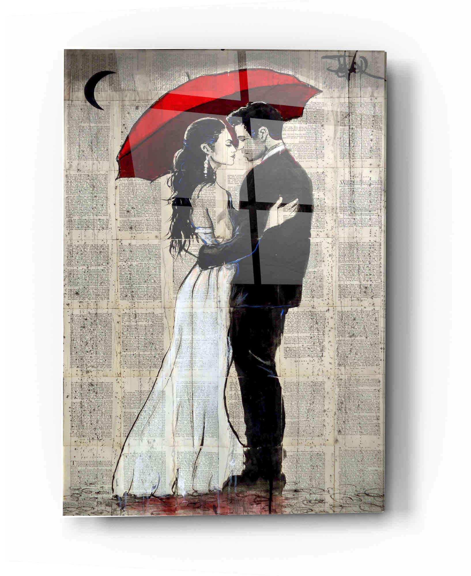Epic Art 'Some Rainy Night' by Loui Jover - 16x24 Inch Acrylic Glass Wall Art Painting - Modern Home Decor for Living Room, Bedroom & Office