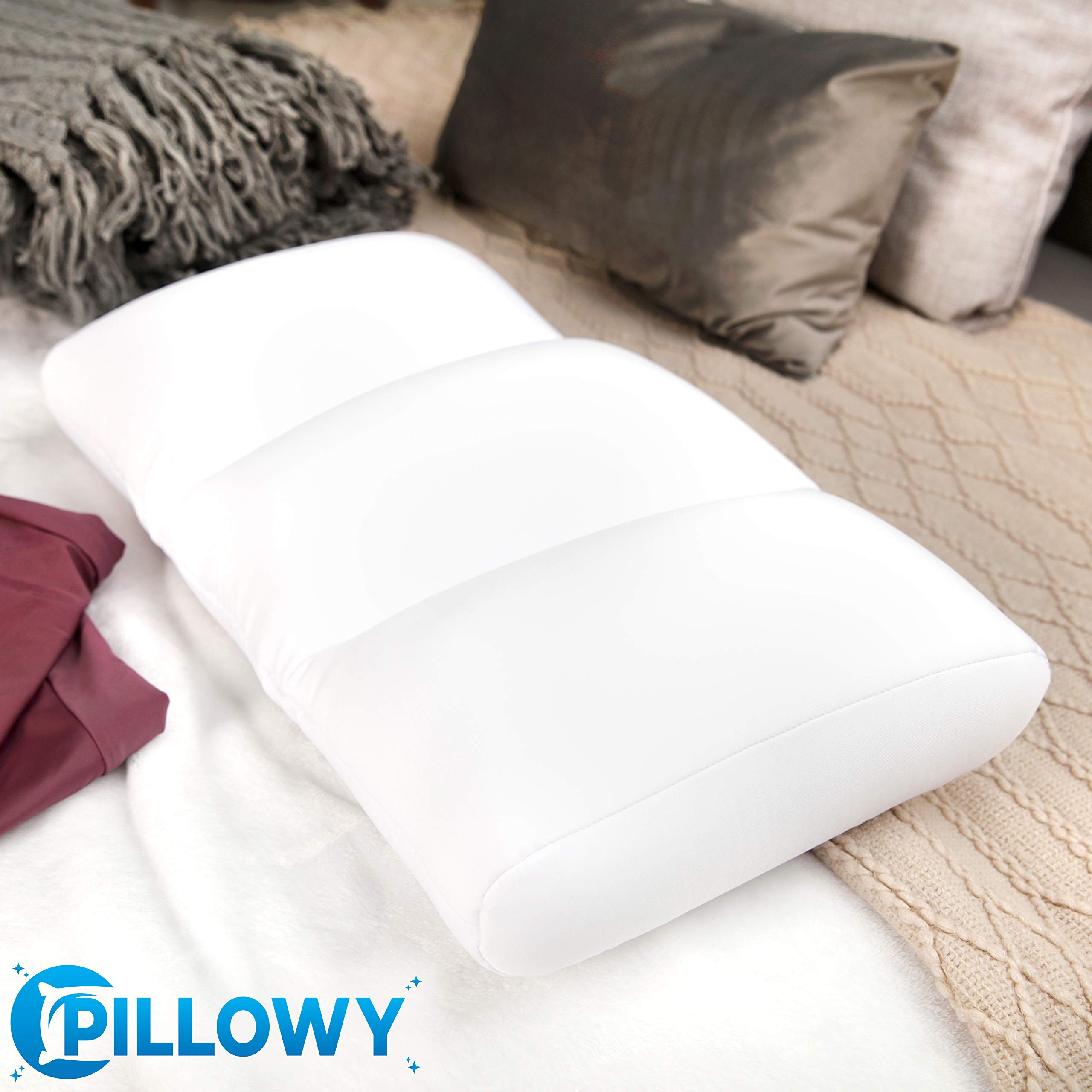 Premium Microbead Bed Pillow Cover - Ultra Soft & Breathable 85% Spandex/15% Nylon Cooling Pillowcase for Side Sleepers | Sweet Baby Blue Anti-Aging Silk-Like Cover for Back Pain Relief & Better Sleep