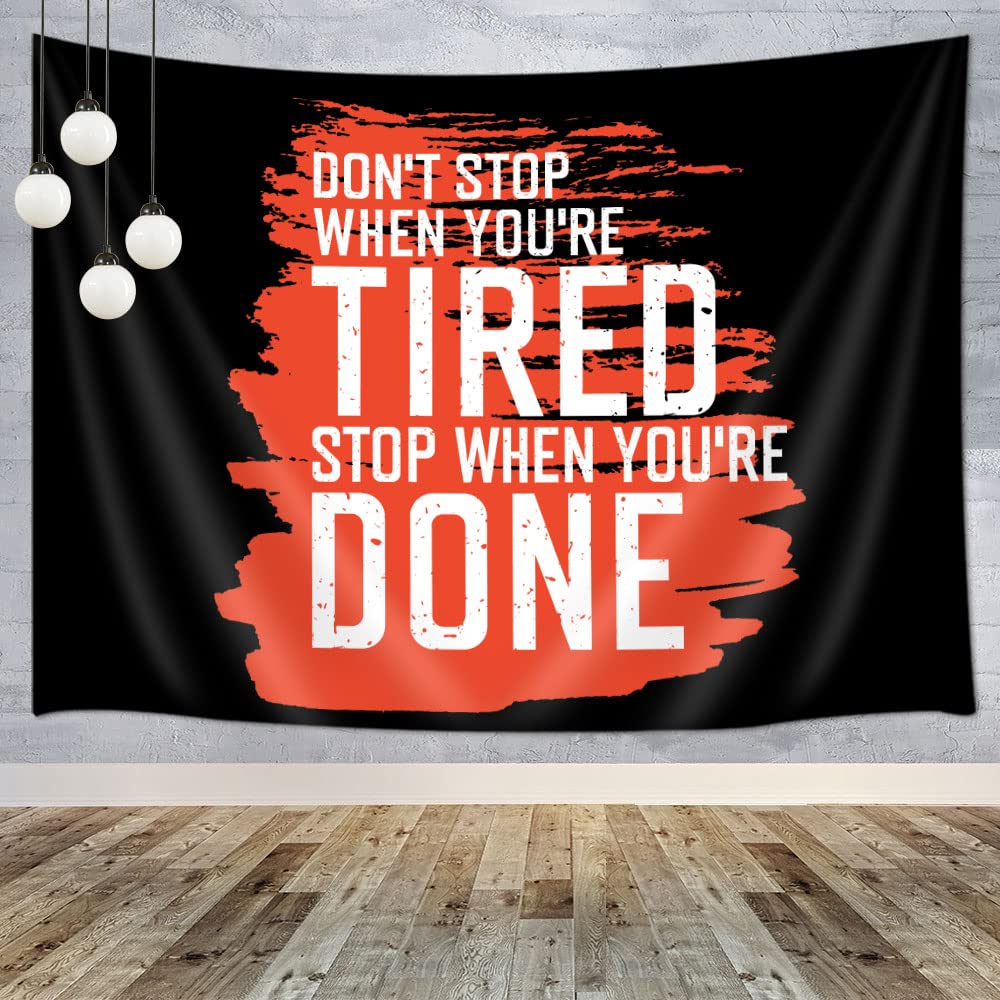 Fitness Motivational Wall Tapestry - Inspirational Gym Quote Art for Workout, Bodybuilding & Home Decor | 60x40 Inch Gym Office College Dorm Bedroom Poster | Perfect for Home Gym, Yoga Studio & Fitness Room