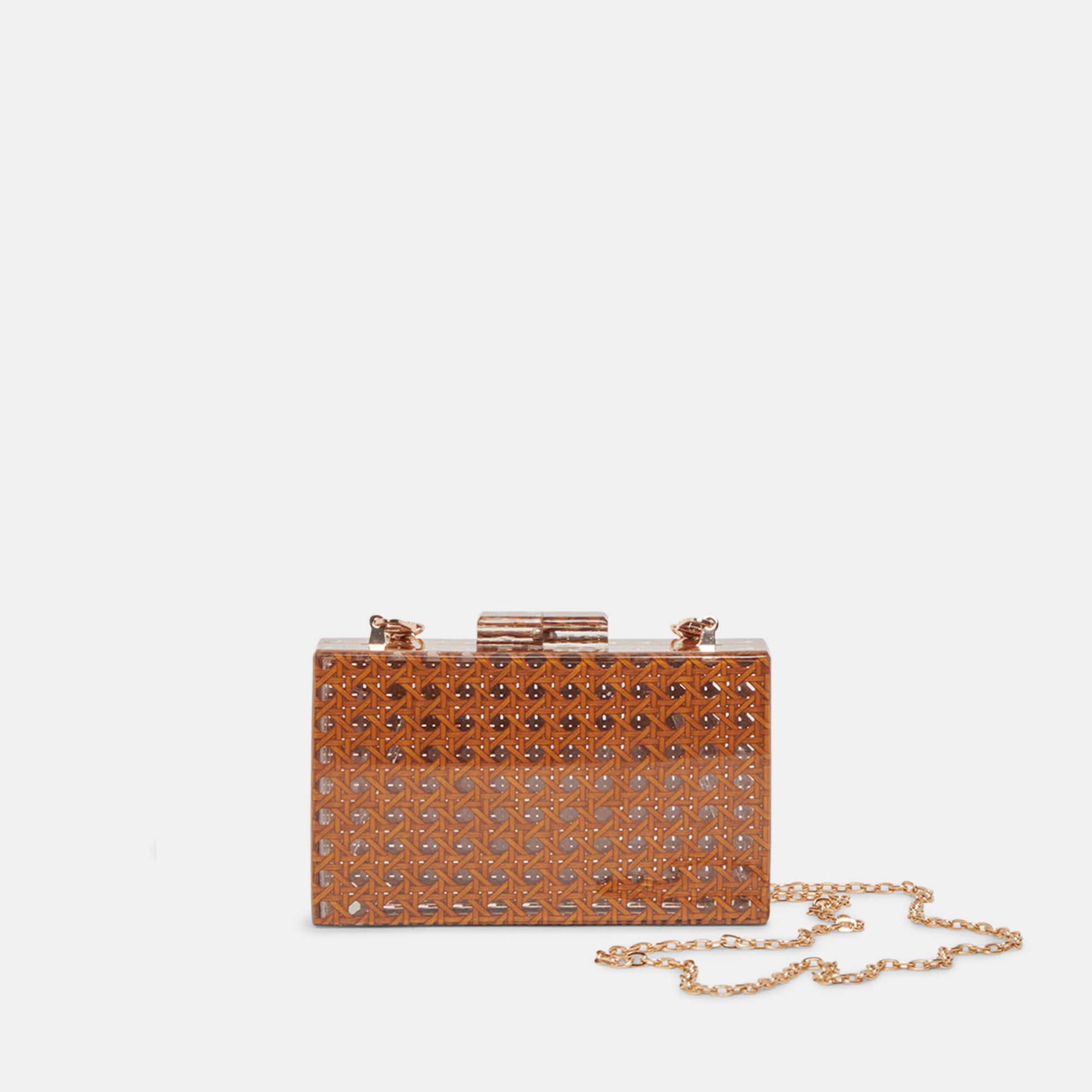 Vintage Brown Multi-Cane Clutch Purse - Stylish Handbag for Women, Perfect for Evening Parties, Weddings & Special Occasions
