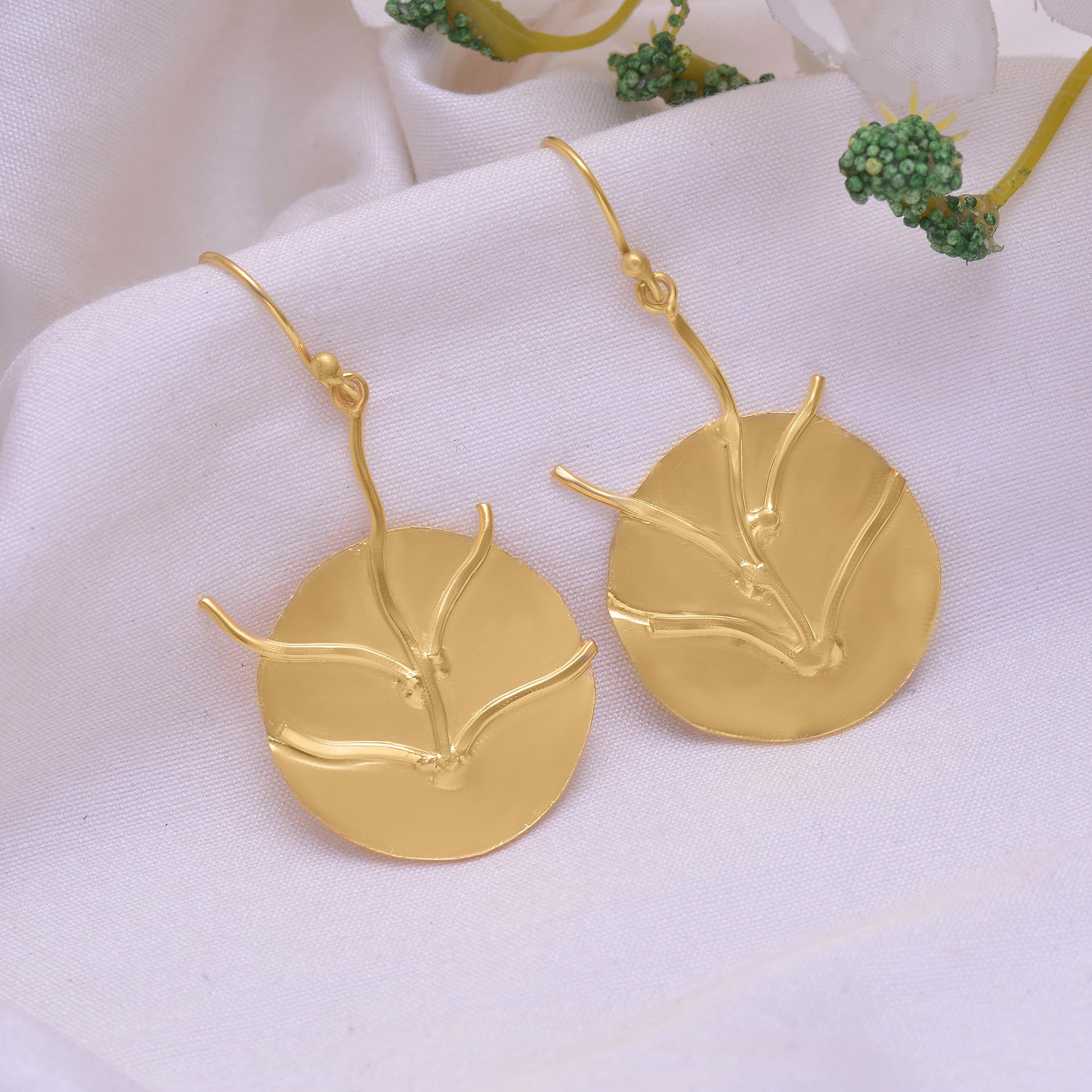 Veracity Jewelry Tree of Life 18K Gold Plated Handmade Earrings for Women - Elegant Fashion Jewelry Gift for Her - Handcrafted Gold Filled Earrings for Everyday Wear, Date Night & Special Occasions - VE-460