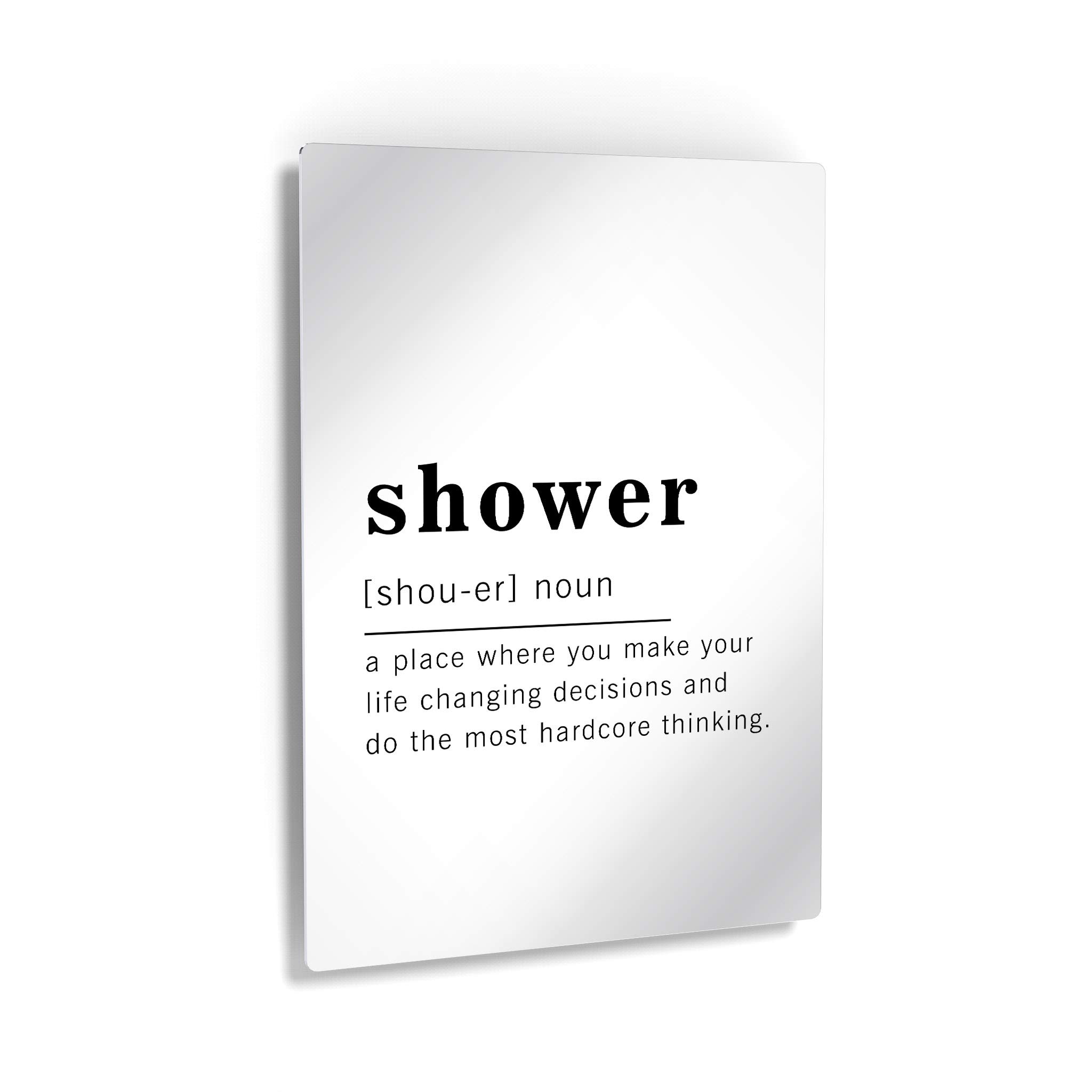 Funny Noun Dictionary Definition of Shower Metal Print - Inspirational Quote Wall Art for Office, Living Room, Bedroom & Bathroom - Ready to Hang Home Decor (40x30 inches) - Made in USA | Perfect Gift for Housewarming, Birthday & Home Decoration