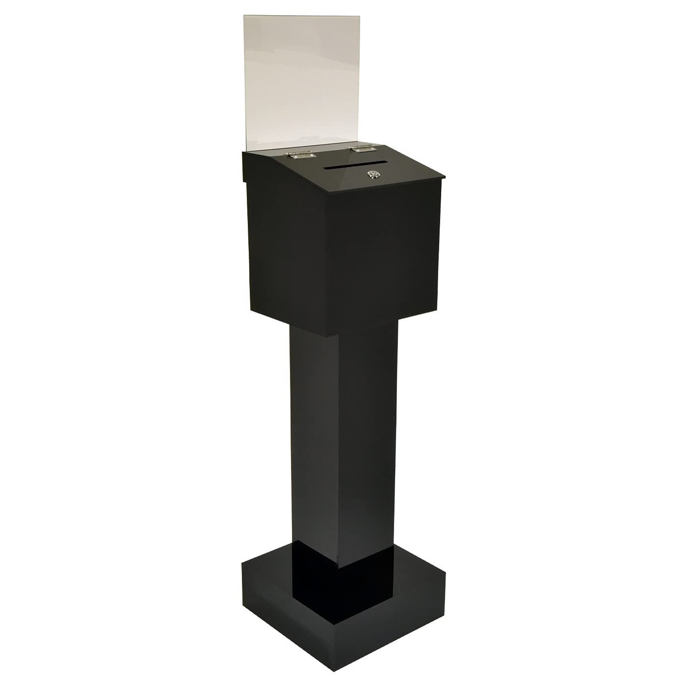 Acrylic Locking Suggestion Box with Removable Display - Secure Donation & Voting Collection Box for Church, Office, Wedding, Home - Black | Perfect for Anonymous Feedback, Charity Events & Community Voting