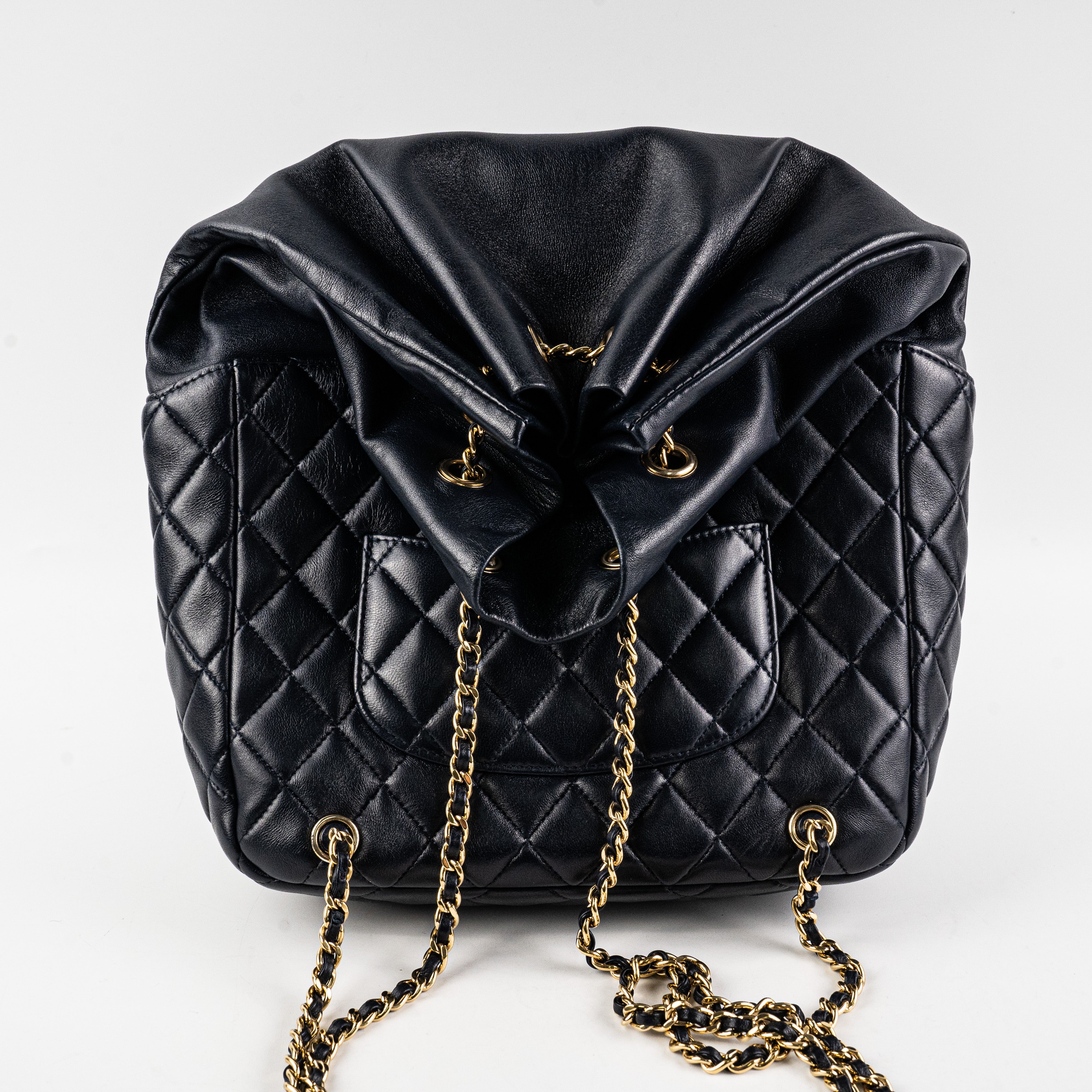 Chanel Navy Blue Lambskin Leather Backpack for Women - Luxury Designer Handbag for Travel, Work & Everyday Use