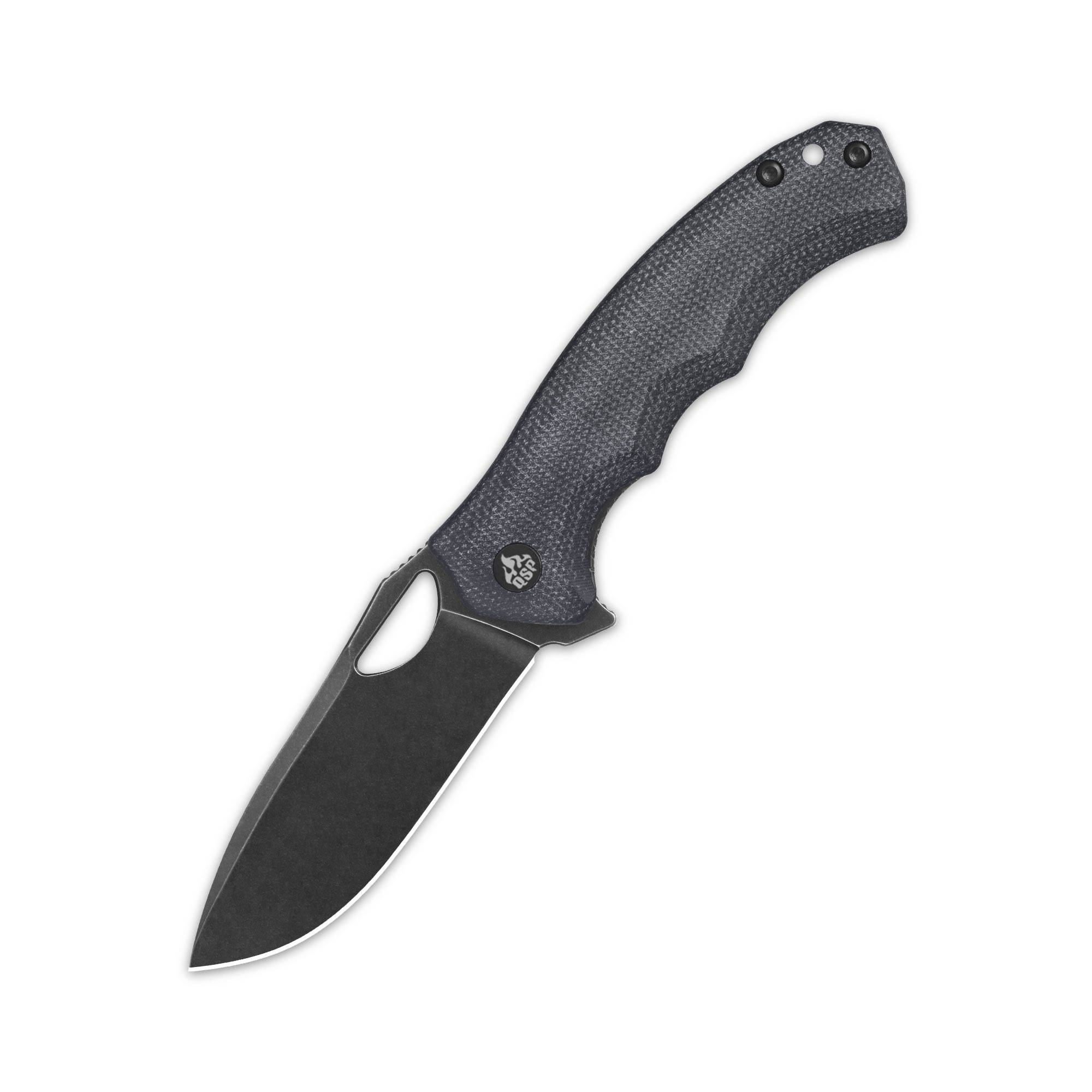 QSP Gorilla Liner Lock Folding Pocket Knife - 14C28N Stainless Steel Blade, Black Micarta Handle - EDC, Camping, Hiking & Outdoor Survival Tool