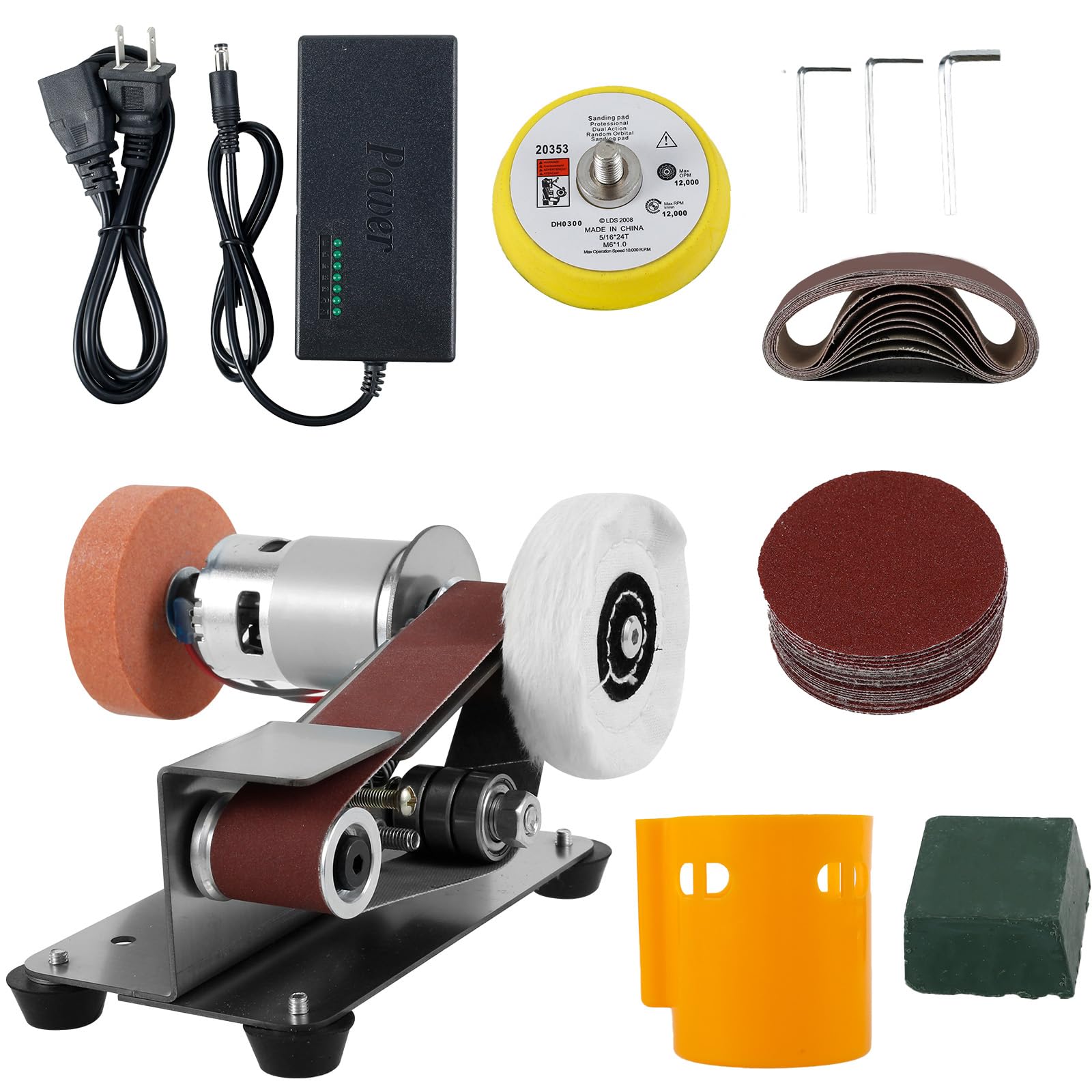**Mini Belt Sander - 15° Electric Knife Sharpener & Bench Grinder, 7-Speed Adjustable Sanding & Polishing Machine for Metal, Jewelry, Woodworking - Perfect for DIY & Professional Crafting**
