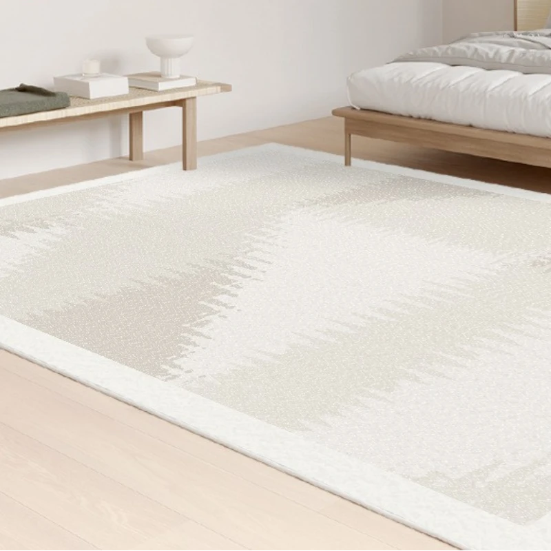 Avalyn Modern Geometric Faux Wool Area Rug - Soft Non-Slip Living Room Rug for Bedroom, Office & Home Decor - 5x7 Feet Grey Contemporary Carpet