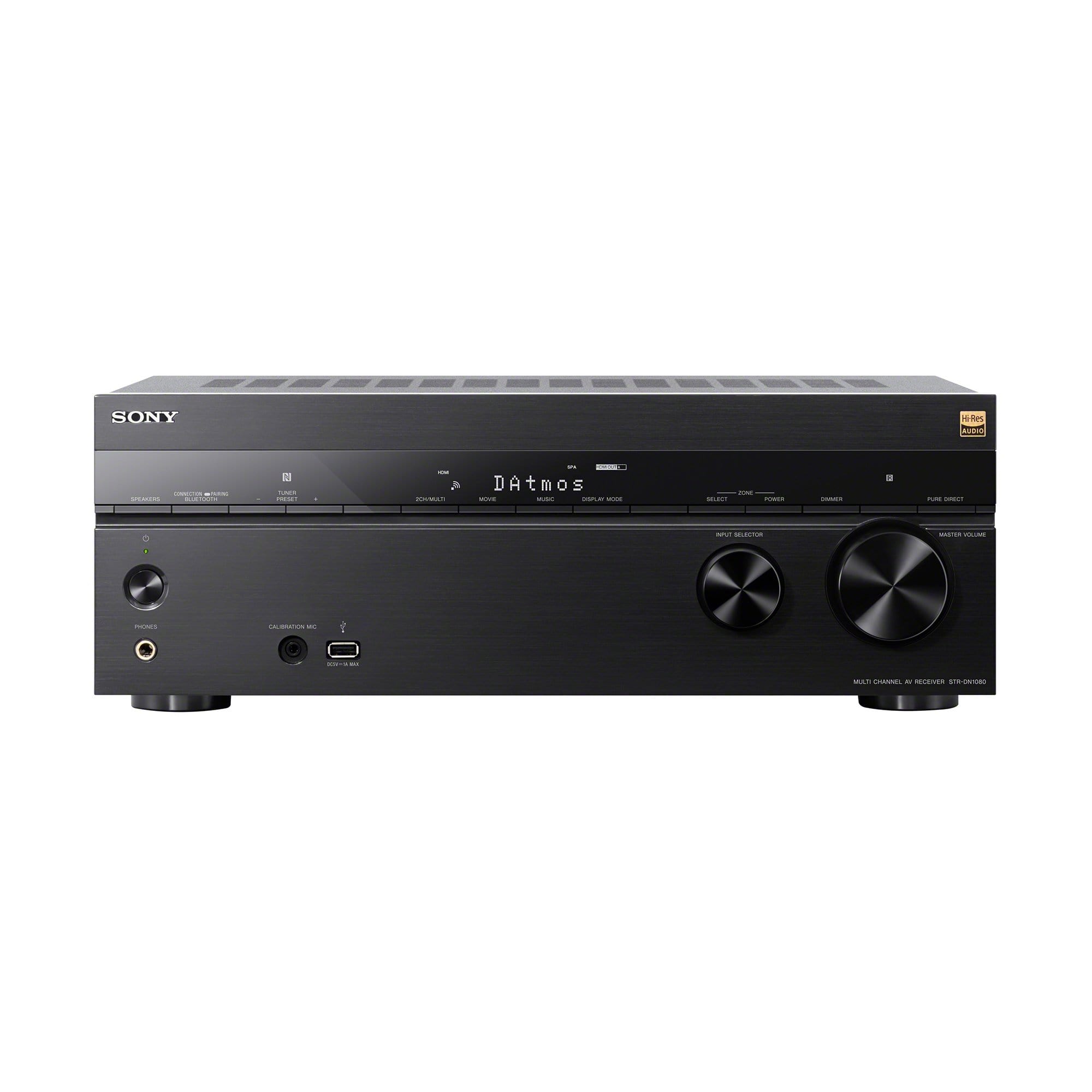 Sony STR-DN1080 7.2 Channel 4K HDR Dolby Atmos AV Receiver - Home Theater System for Movies, Music & Gaming