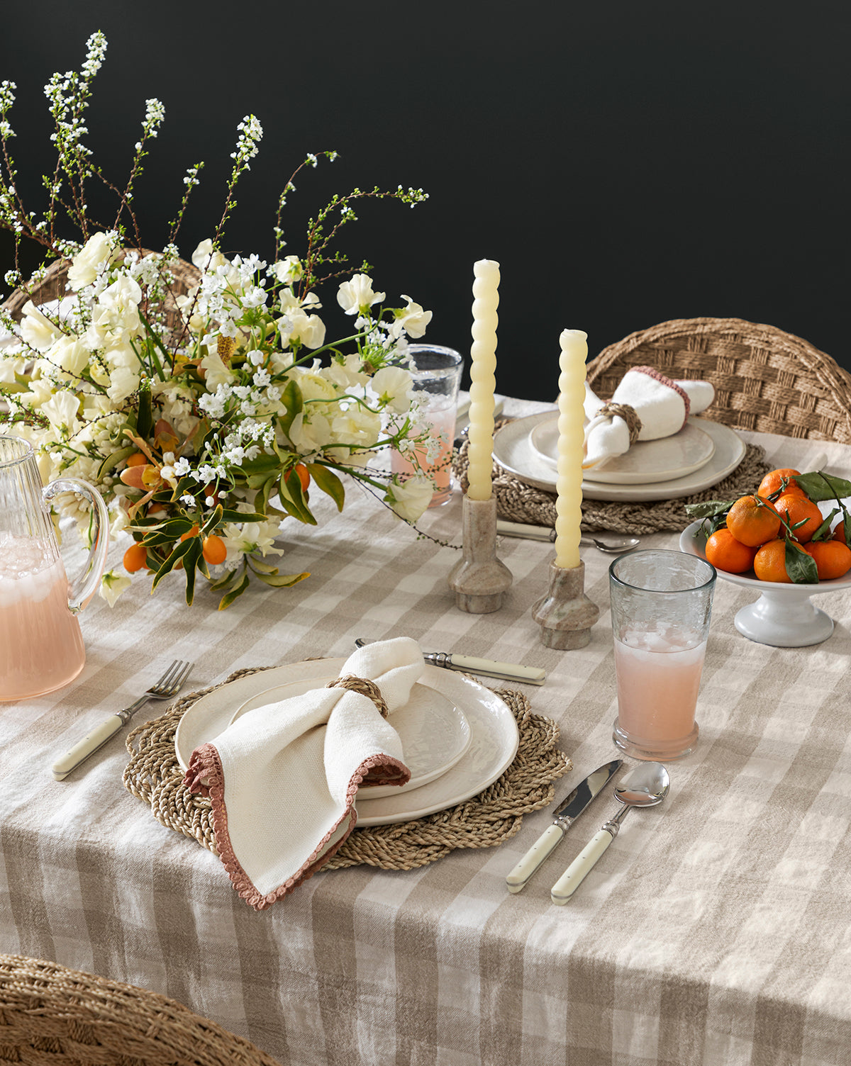 Elegant Tan Marble Taper Candle Holder - Perfect for Wedding Centerpieces, Dining Table Decor & Romantic Home Ambiance