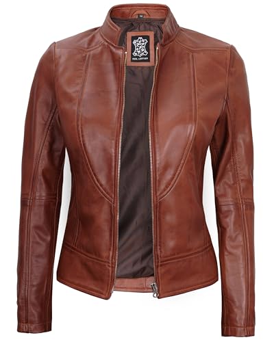 Amy - Cognac Womens Leather Jacket