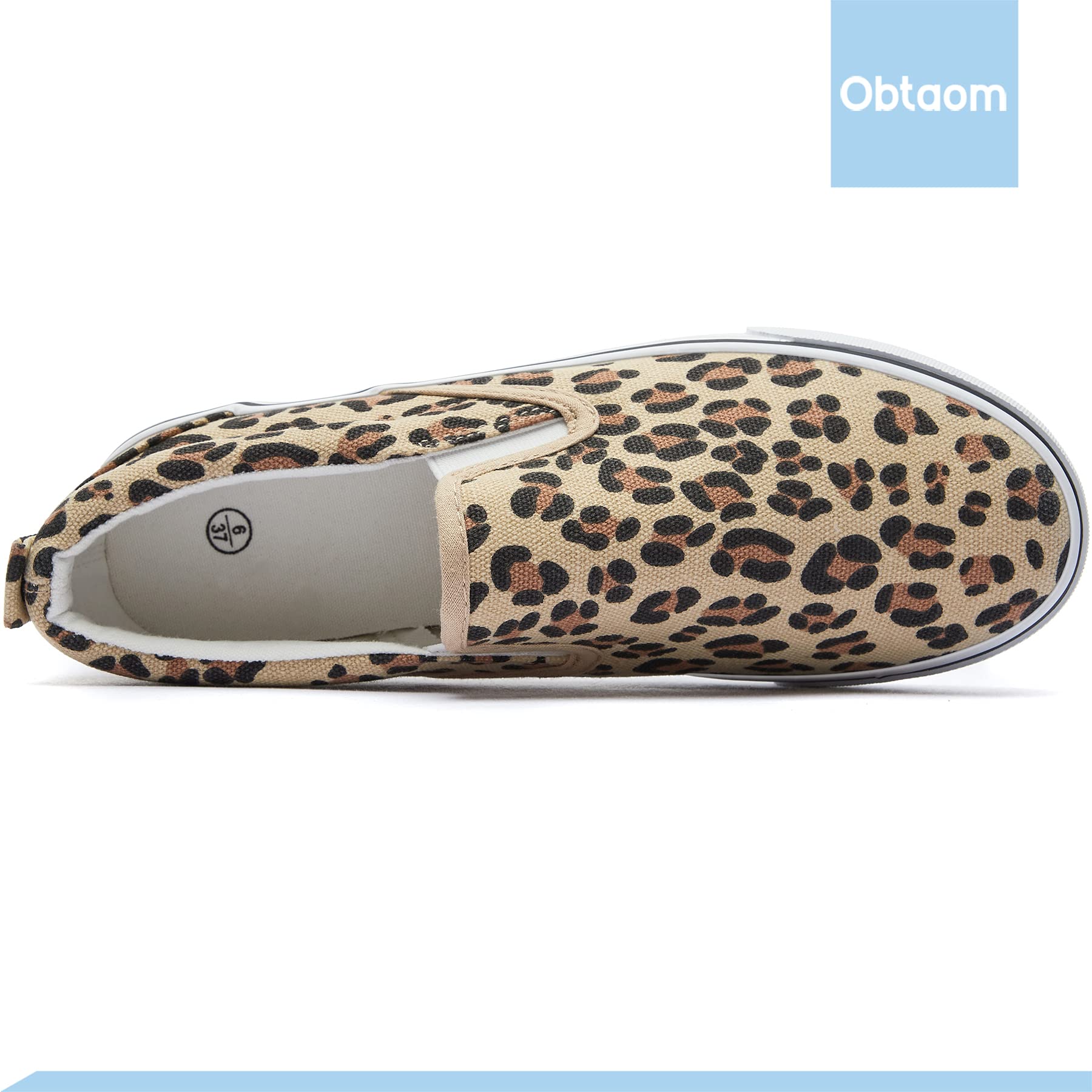 Obtaom Women's White Sneakers & Black Slip-On Shoes - Low Top Canvas Loafers for Casual Wear, Walking & Everyday Comfort