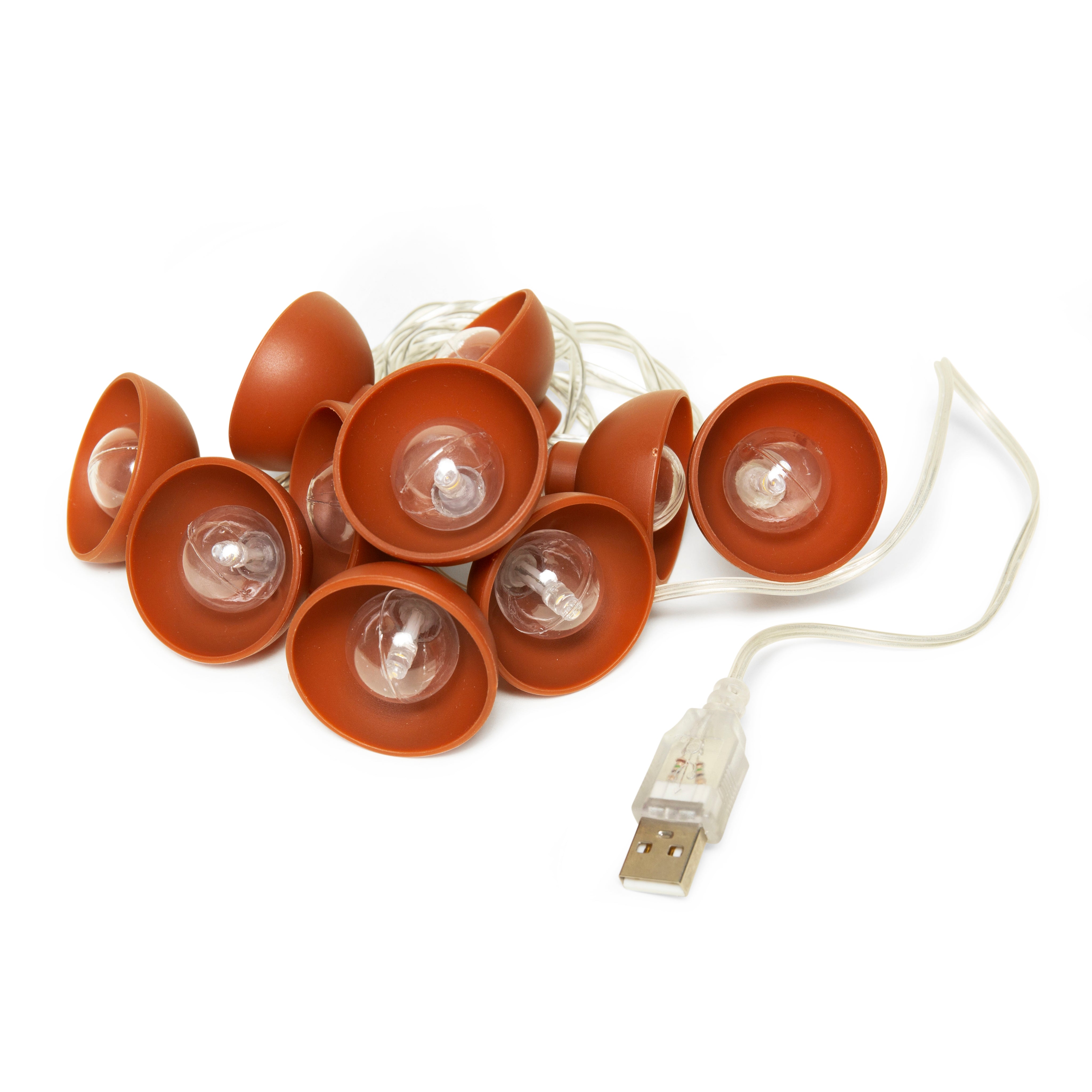 10 Ft Terracotta String Lights - Warm White LED Fairy Lights for Outdoor Patio, Garden, Wedding & Home Decor