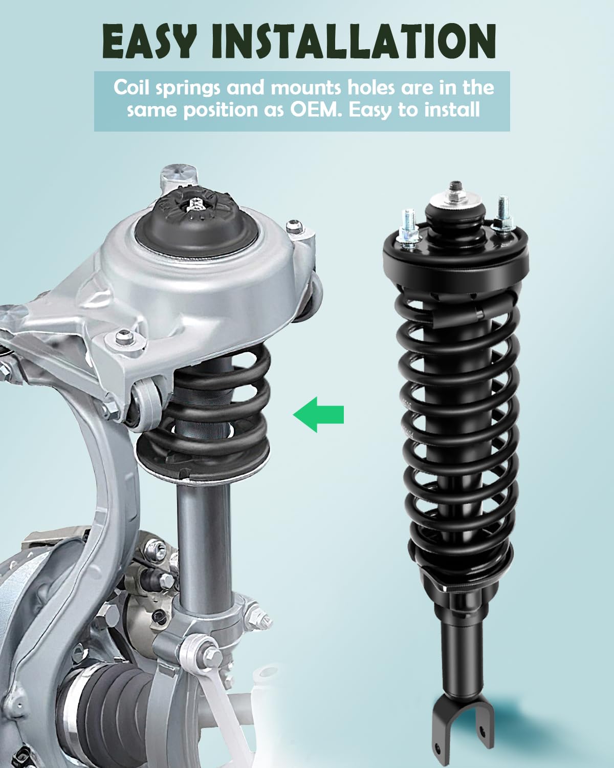 SCITOO 2-Piece Complete Strut and Shock Assembly Replacement for Honda Civic 2017-2021 - Front or Rear Shock Absorber Kit - Smooth Ride & Enhanced Stability for City Driving & Daily Commutes