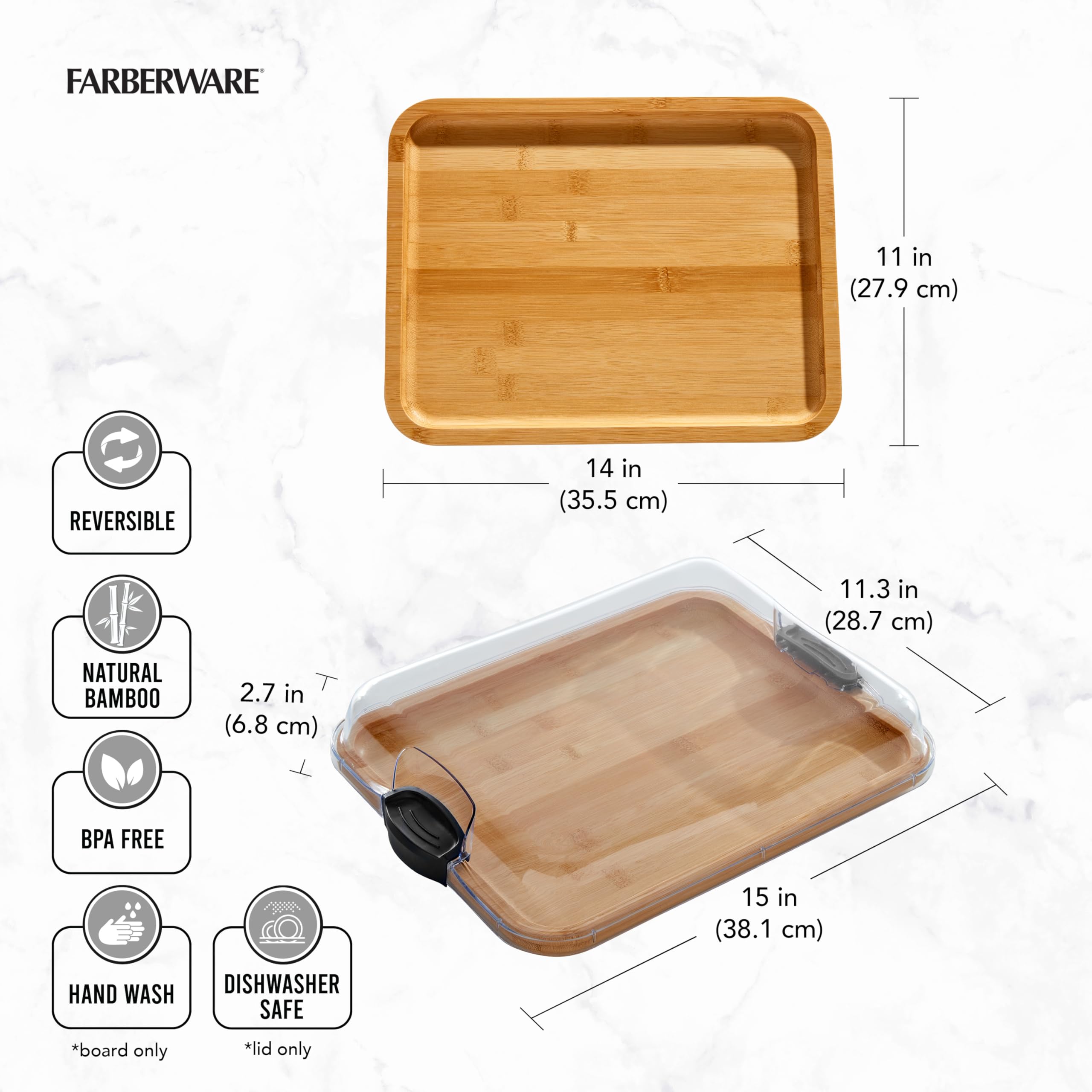 Premium Bamboo Cutting Board with Locking Lid & Handles – Ideal for Charcuterie, Snacks, Food Prep – Perfect for Kitchen, Entertaining & Gifts