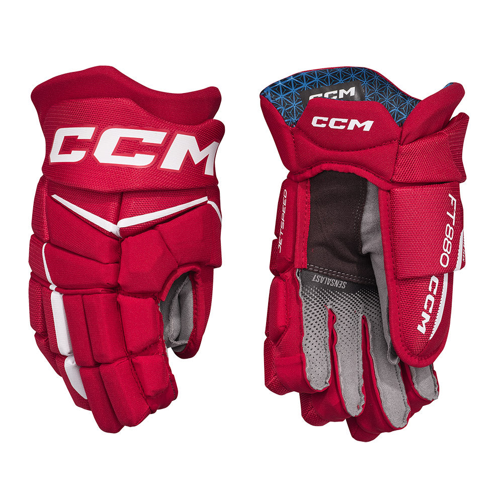 CCM Jetspeed FT880 Junior Ice Hockey Gloves - Youth Protective Hockey Gear for Practice & Games - Perfect for Ice Rink & Street Hockey Training