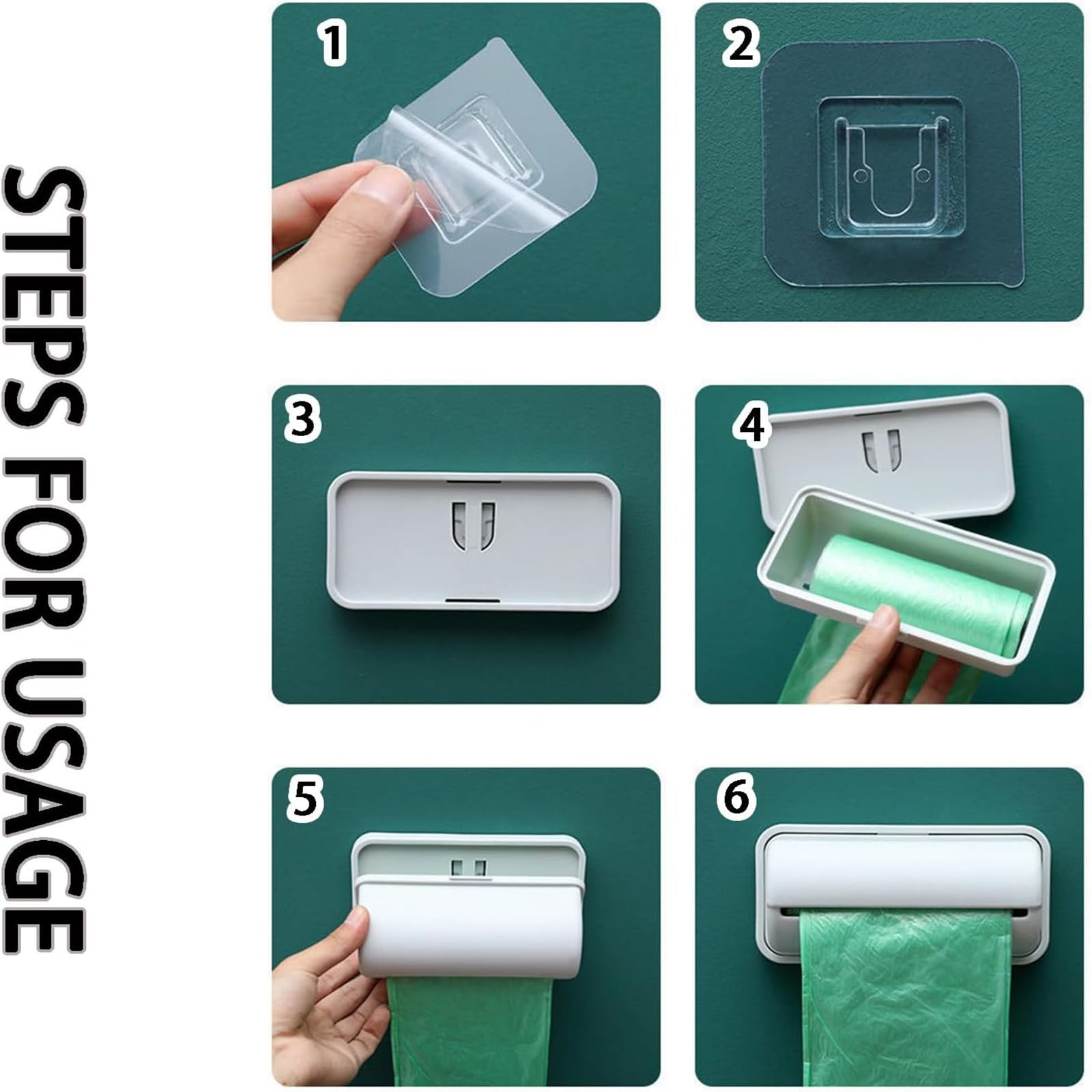 Small Bin Liner Kit - Fine Liner Trash Bags Dispenser for Kitchen, Bathroom & Toilet | Compact Garbage Bag Holder for Indoor Trash Cans | Perfect for Home, Office & RV Use