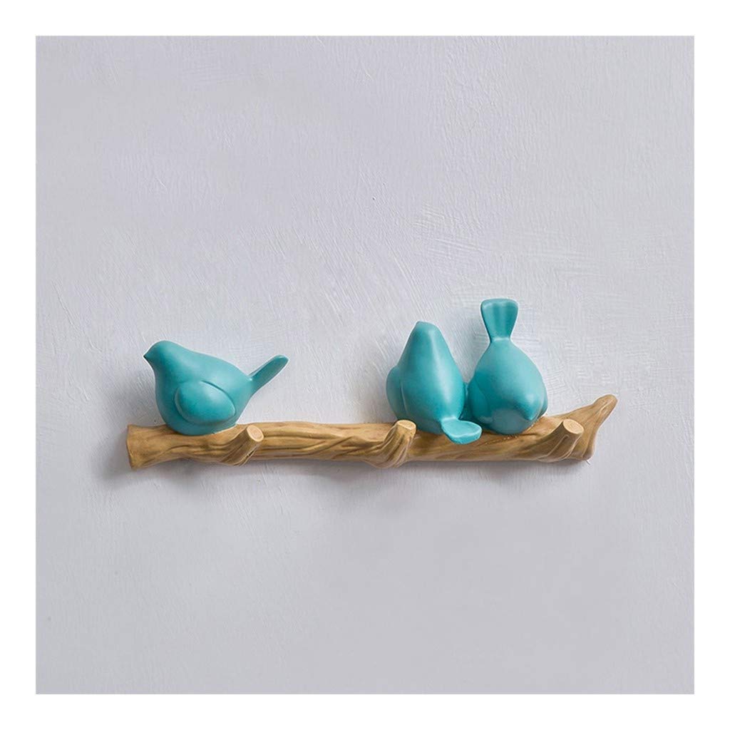 AVEO Wall Mounted Coat Rack - 3 Hook Tree Branch Design Hanger for Coats, Hats, Keys & Towels - Durable Resin Storage Solution (Blue) - Perfect for Entryway, Bedroom & Bathroom Organization