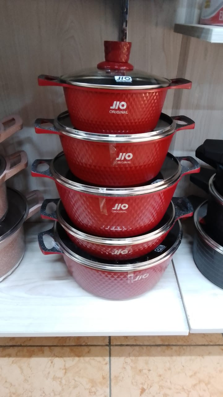 Non-Stick Cooking Pots Set - 10-Piece Premium Kitchen Cookware for Healthy Frying & Sauteing | Dishwasher Safe & PFOA-Free | Perfect for Home Cooking, Camping & RV Use