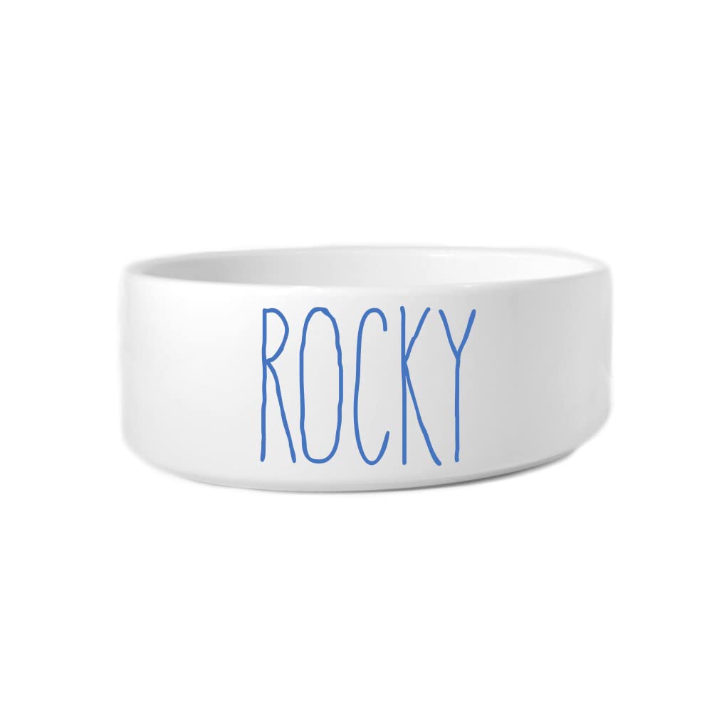 Personalized Pet Bowl with Custom Name - Ceramic Dog & Cat Food and Water Dish - Small & Large Sizes for Cats & Dogs - Perfect for Home, Travel & Outdoor Use (Hero Blue, Small)