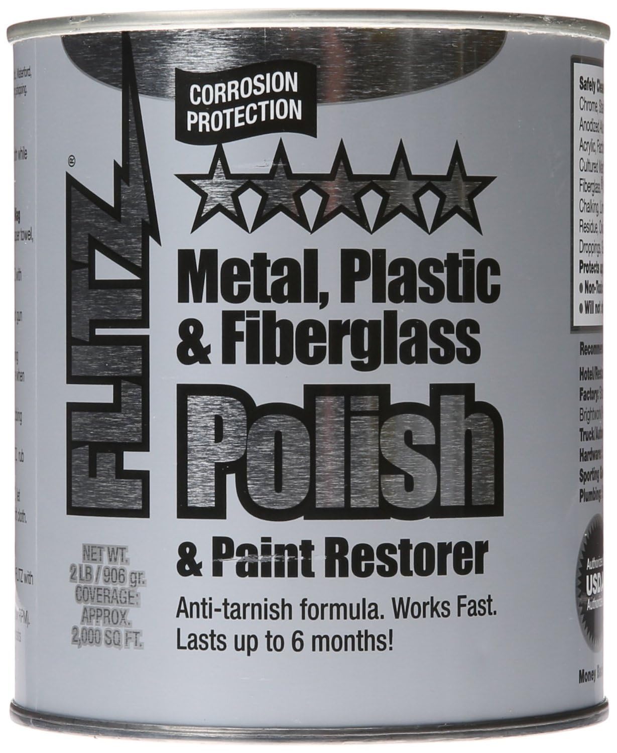 Flitz Metal Polish & Cleaner Paste - Restores Aluminum, Jewelry, Sterling Silver, Plastic & Fiberglass - Headlight Restoration & Rust Remover - Made in USA - 2 LB (3 Pack) - Perfect for Car Detailing, Marine Maintenance & Household Metal Care