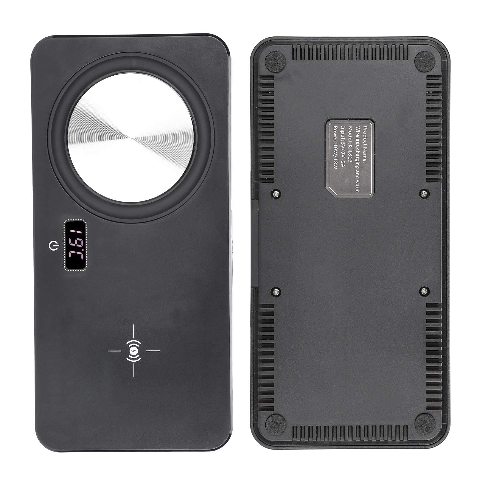 Smart Coffee Warmer & Wireless Phone Charger 2-in-1 Pad - Auto Shut Off, Constant 55°C Heating - Black - Perfect for Office, Home & Car Use
