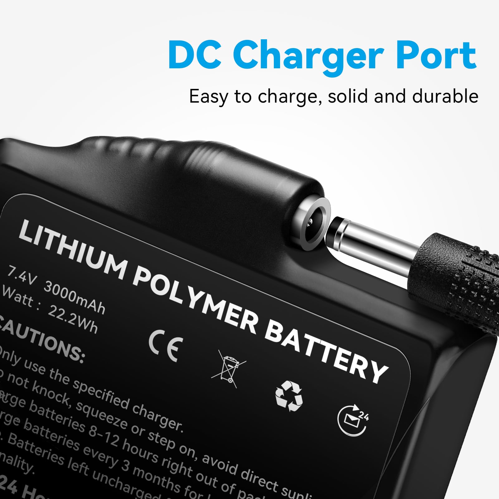 Rechargeable 7.4V 22.2WH Lithium Polymer Battery Pack (2-Pack) - for Heated Gloves, Mittens, Liners & Socks - Perfect for Winter Sports, Skiing, Snowboarding & Outdoor Activities