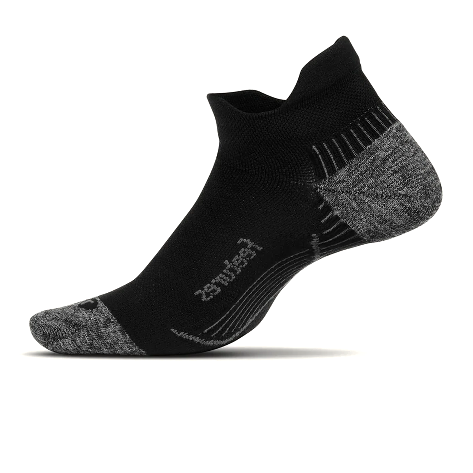 Feetures PF50159 Plantar Fasciitis Relief Light Cushion No Show Tab Socks for Men & Women - Black | Comfortable Support for Running, Walking & Everyday Wear